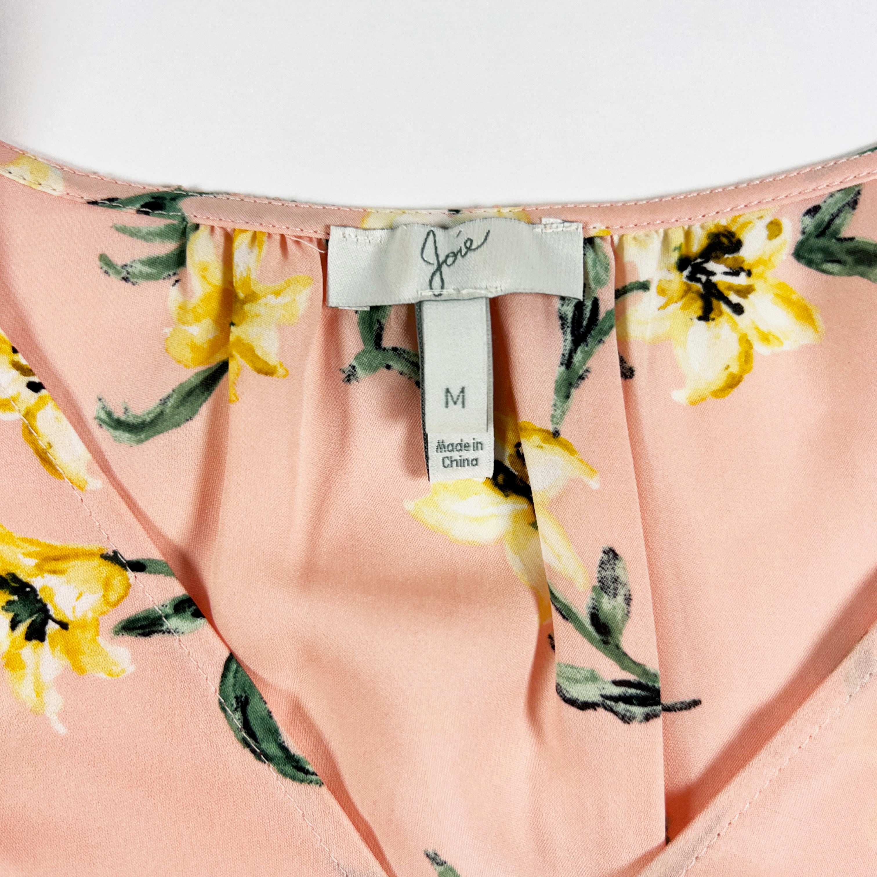 Joie Bolona Silk Chiffon Floral Flower Print Pattern Button Front Blouse Shirt M