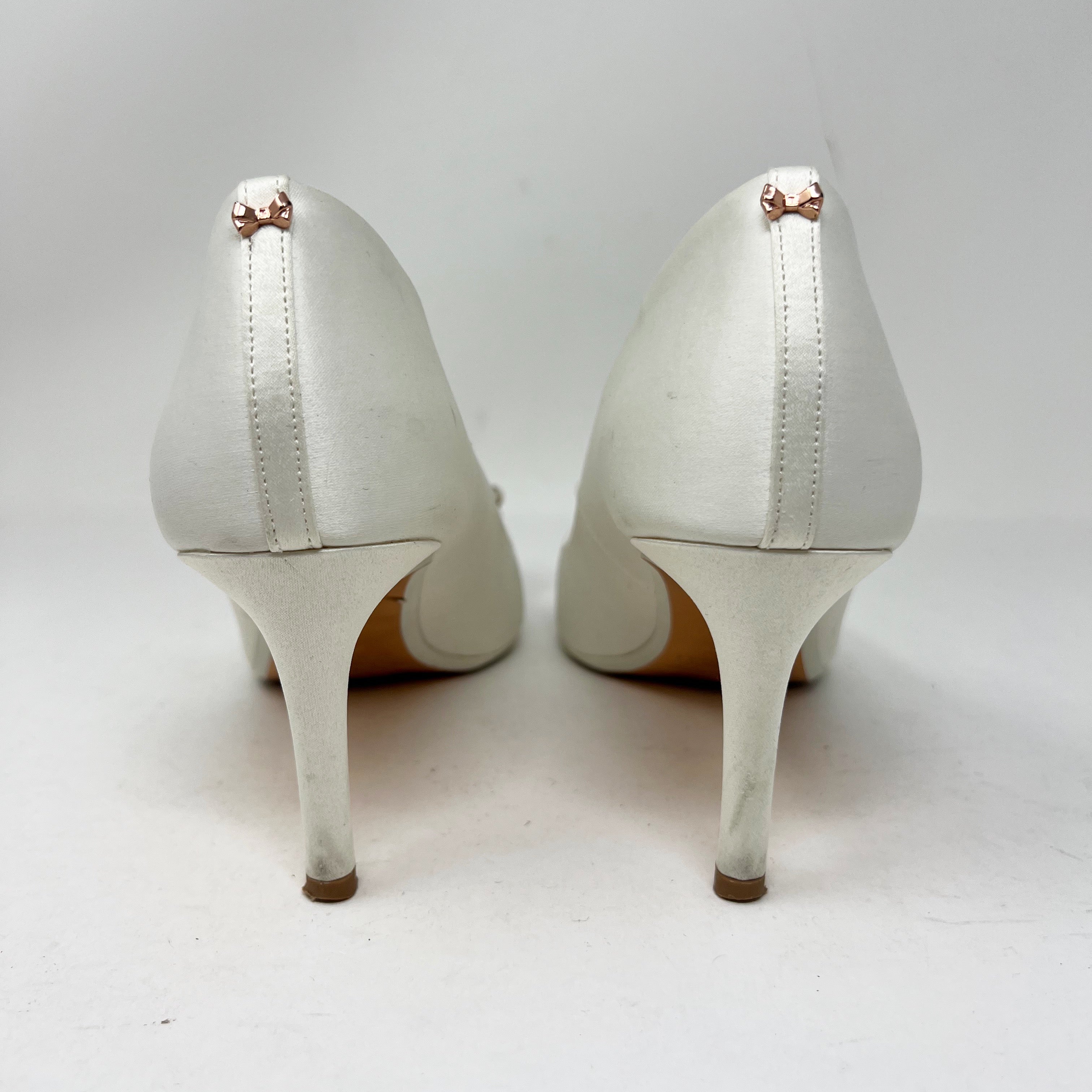 Ted Baker Dahrlin Pearl Jewel Crystal Satin Embellished Pointed Toe Pump Heels