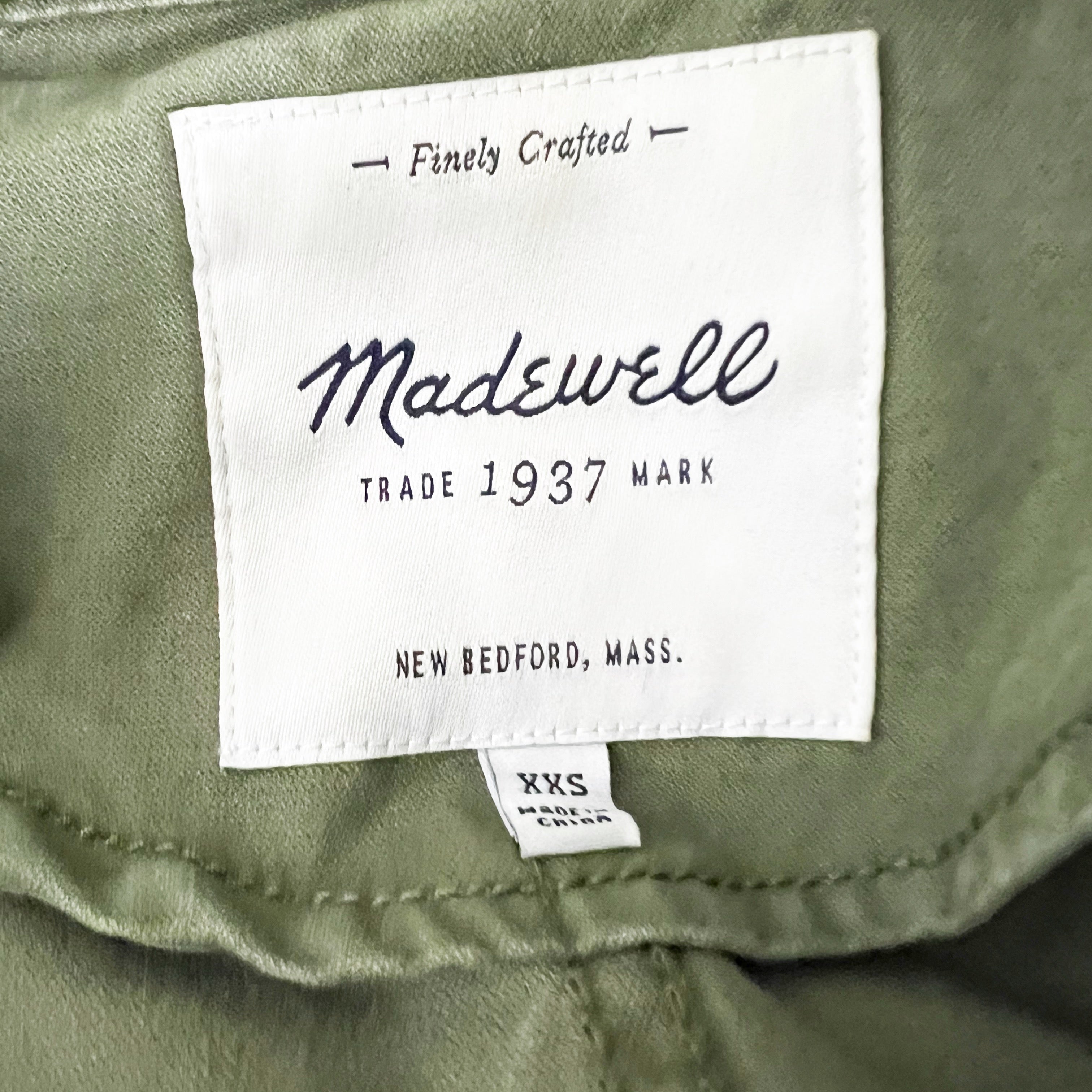 Madewell Women's Fleet Cotton Full Zip Collared Military Utility Jacket Coat XXS