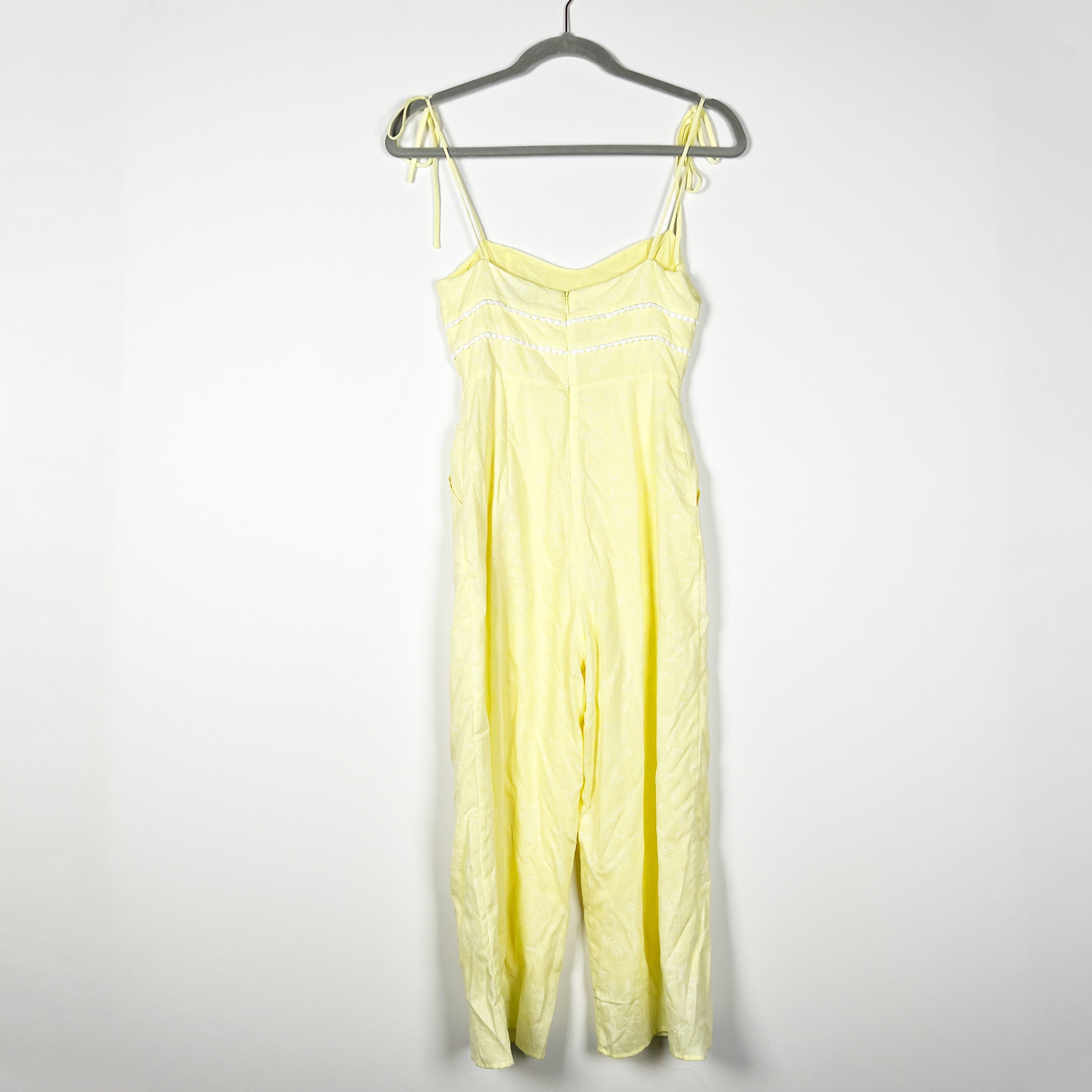 Majorelle Portman Cotton Lightweight Tie Shoulder One Piece Jumpsuit Baby Yellow