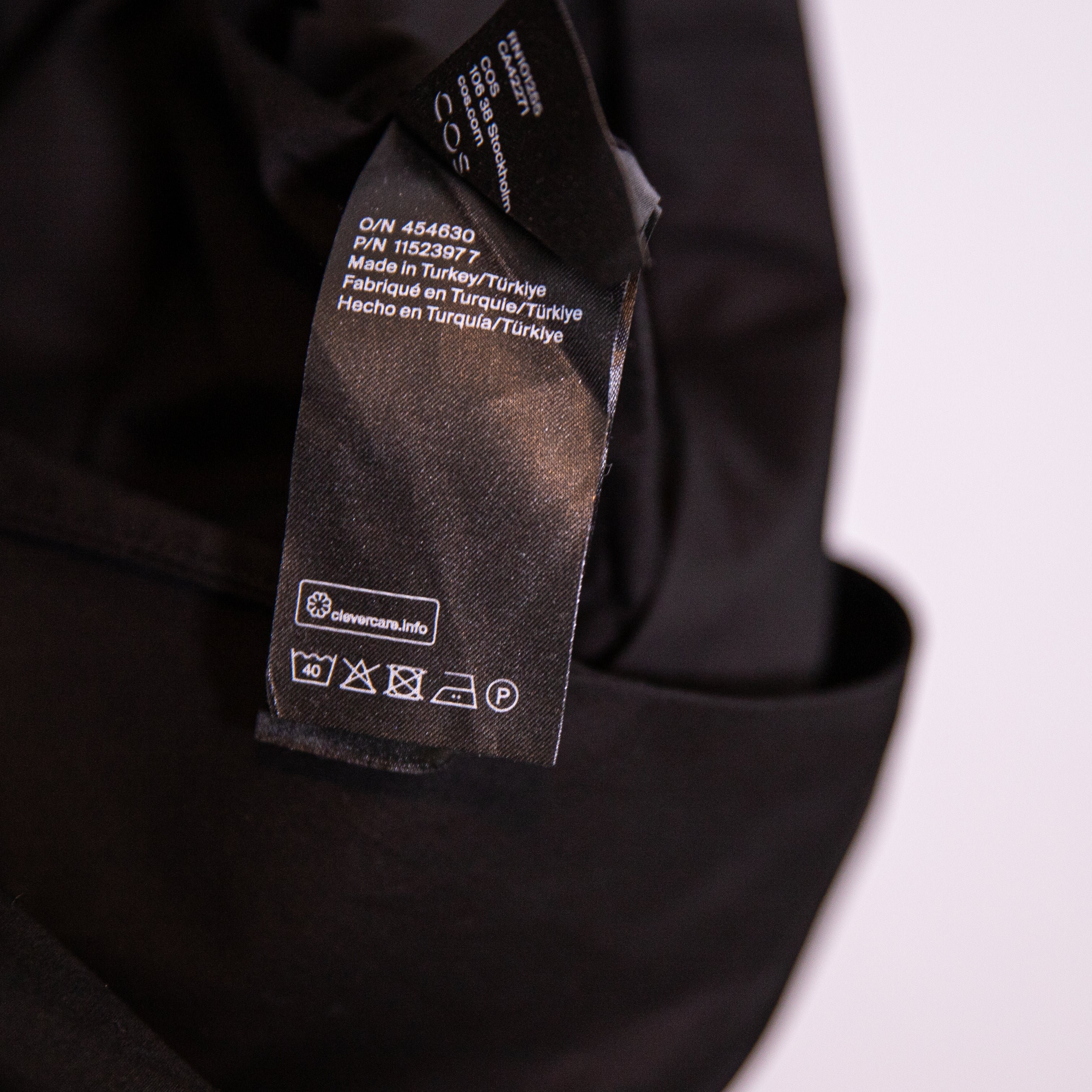 COS Cotton Poplin Wide Leg V Neck Half Puff Sleeve Jumpsuit Jumper Black 10