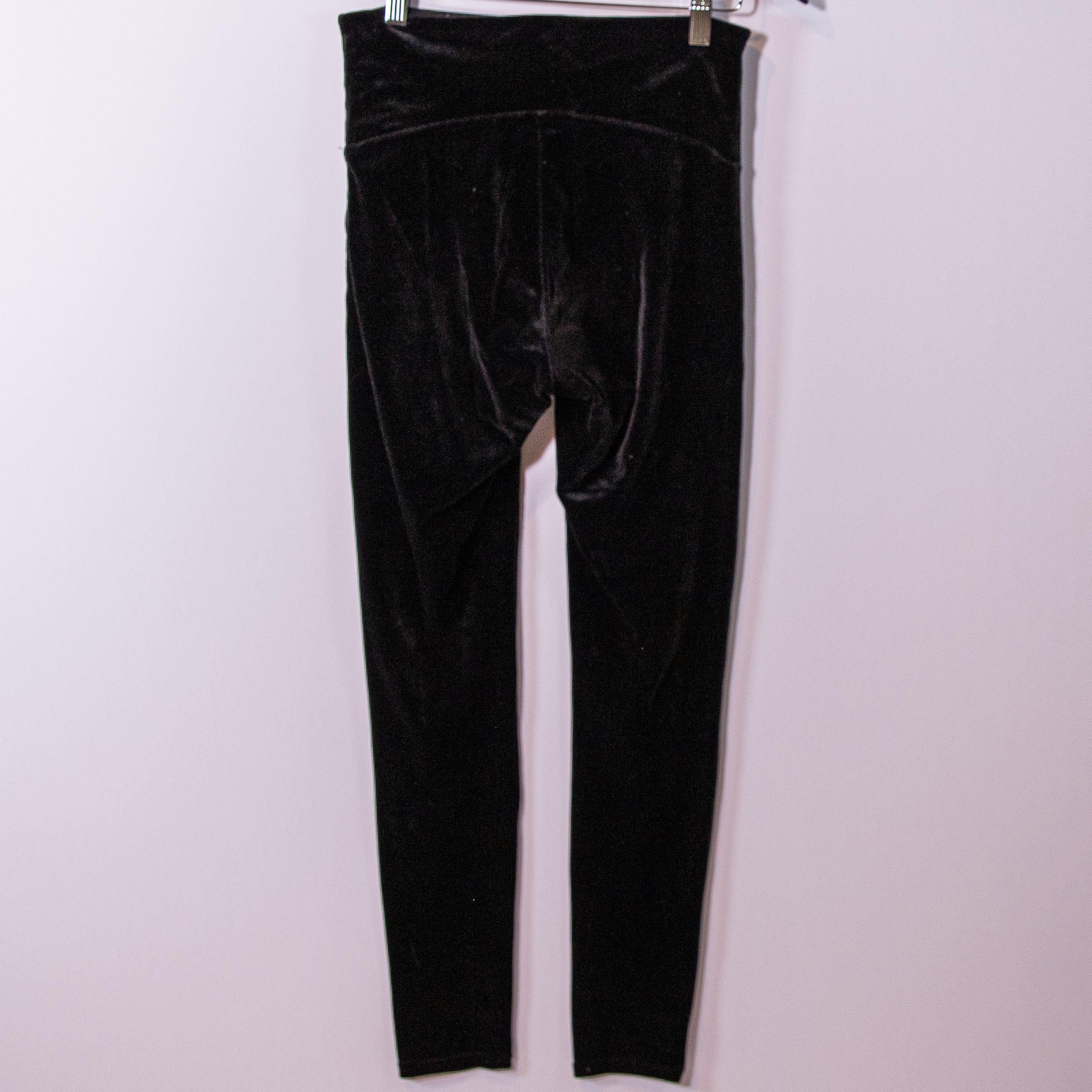 Spanx Velvet Velour High Rise Slimming Ankle Length Leggings Solid Black S