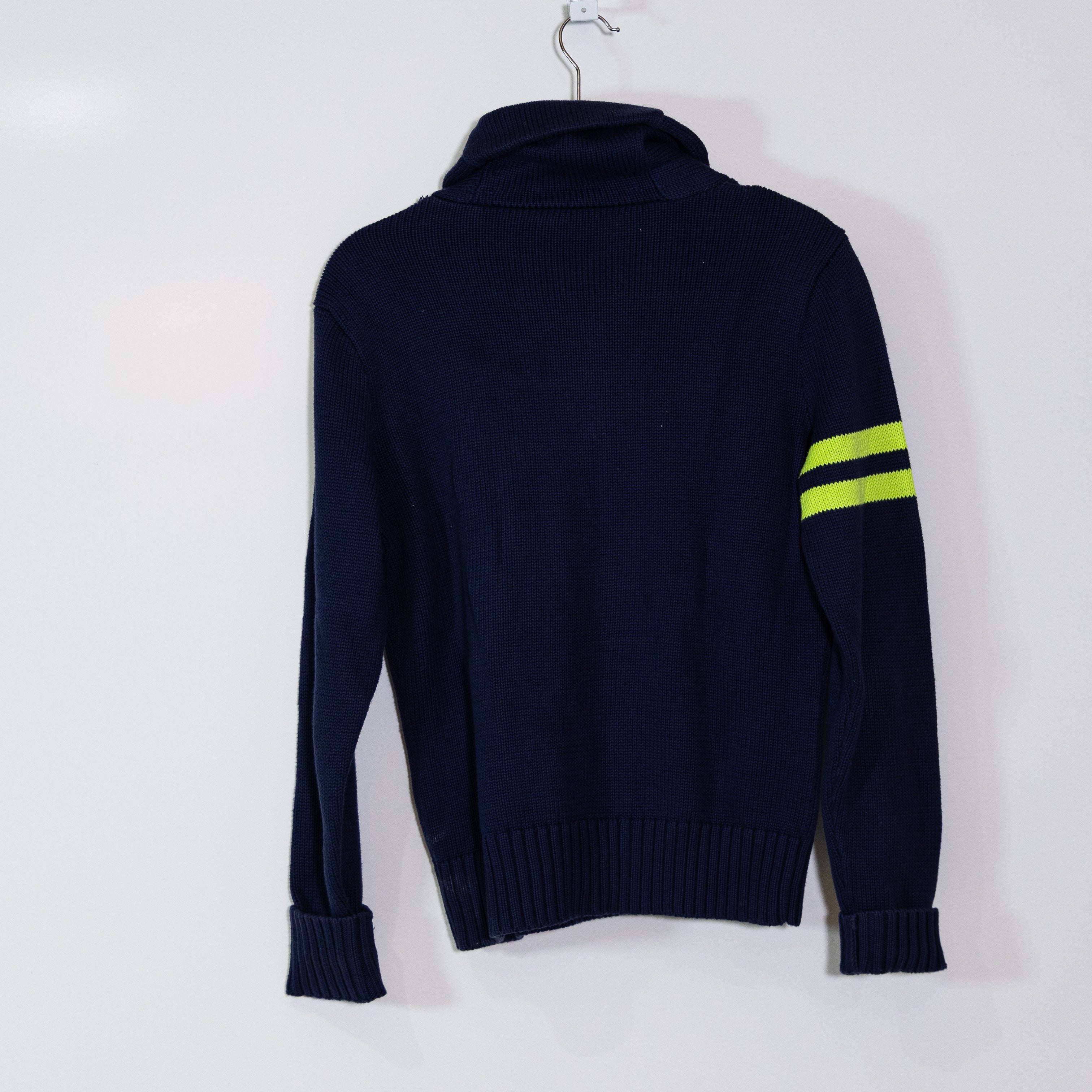 Ralph Lauren Women's Cotton Knit Stretch Roll Collar Logo Embroidered Sweater L