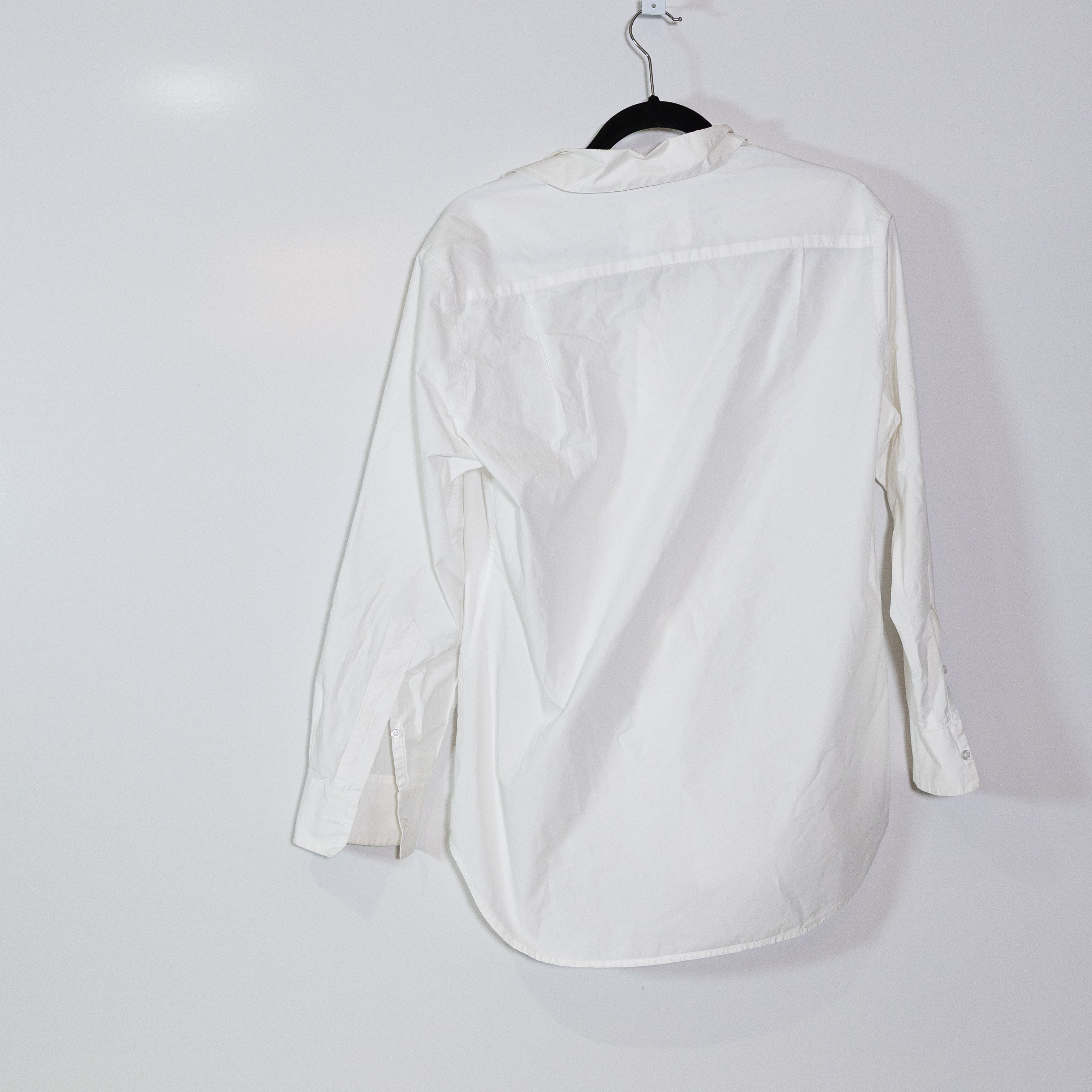 Cissa Women's The Daily Cotton Collared Button Down Wrap Shirt Blouse White XS/S