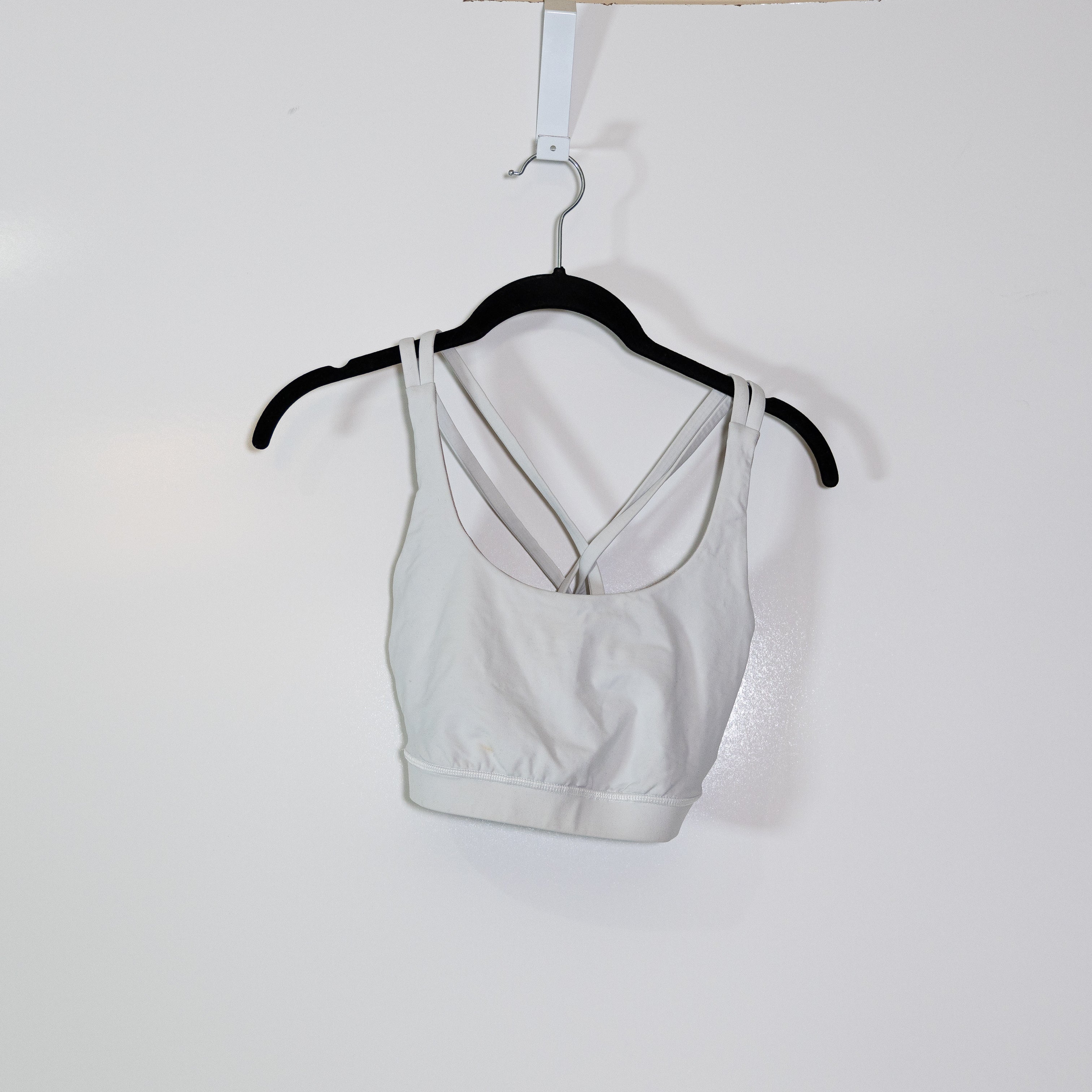 Lululemon Women's Energy Strappy Athletic Work Out Sports Bra Solid White 8