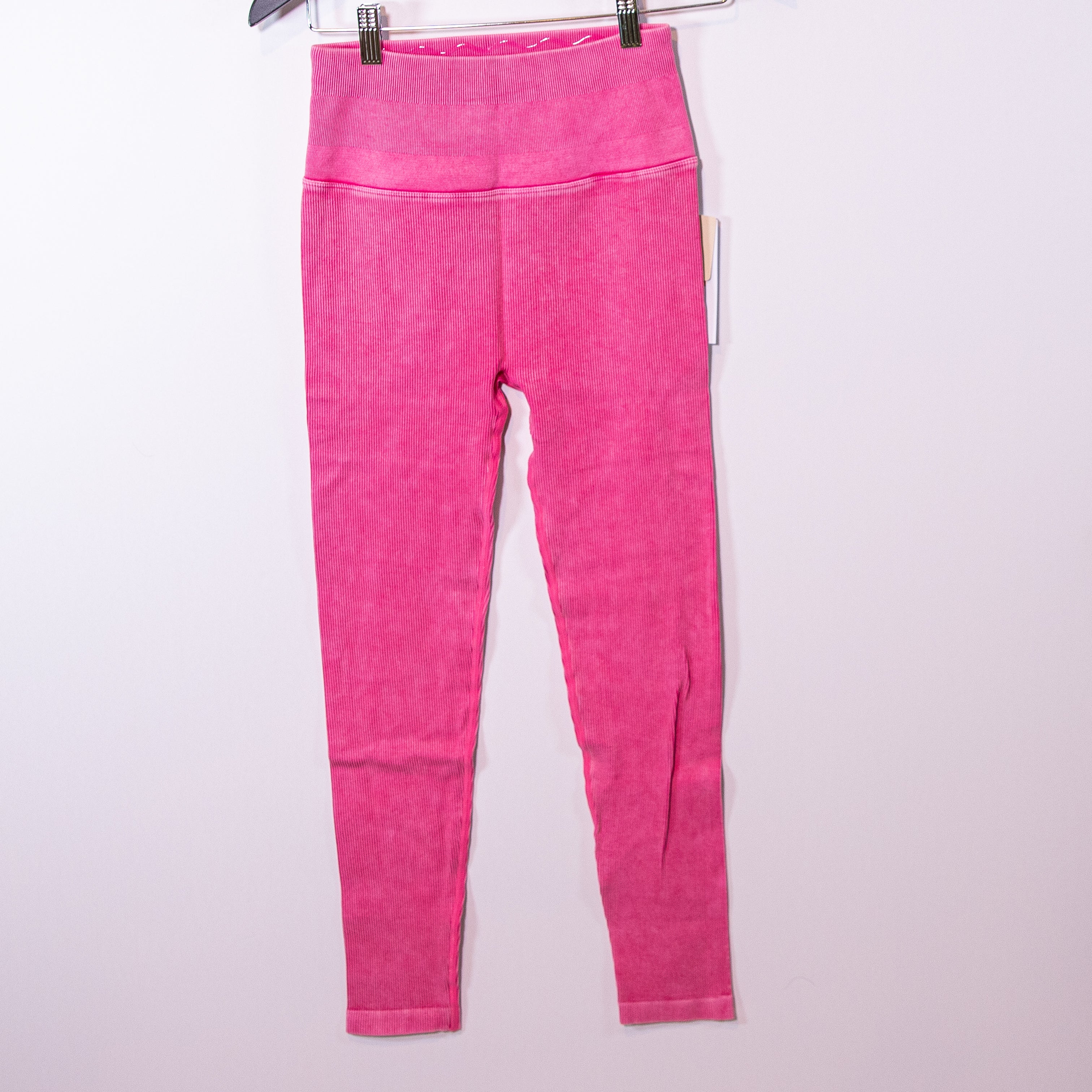 NEW Spiritual Gangster Love Sculpt Washed High Rise 7/8 Legging Neon Pink XS