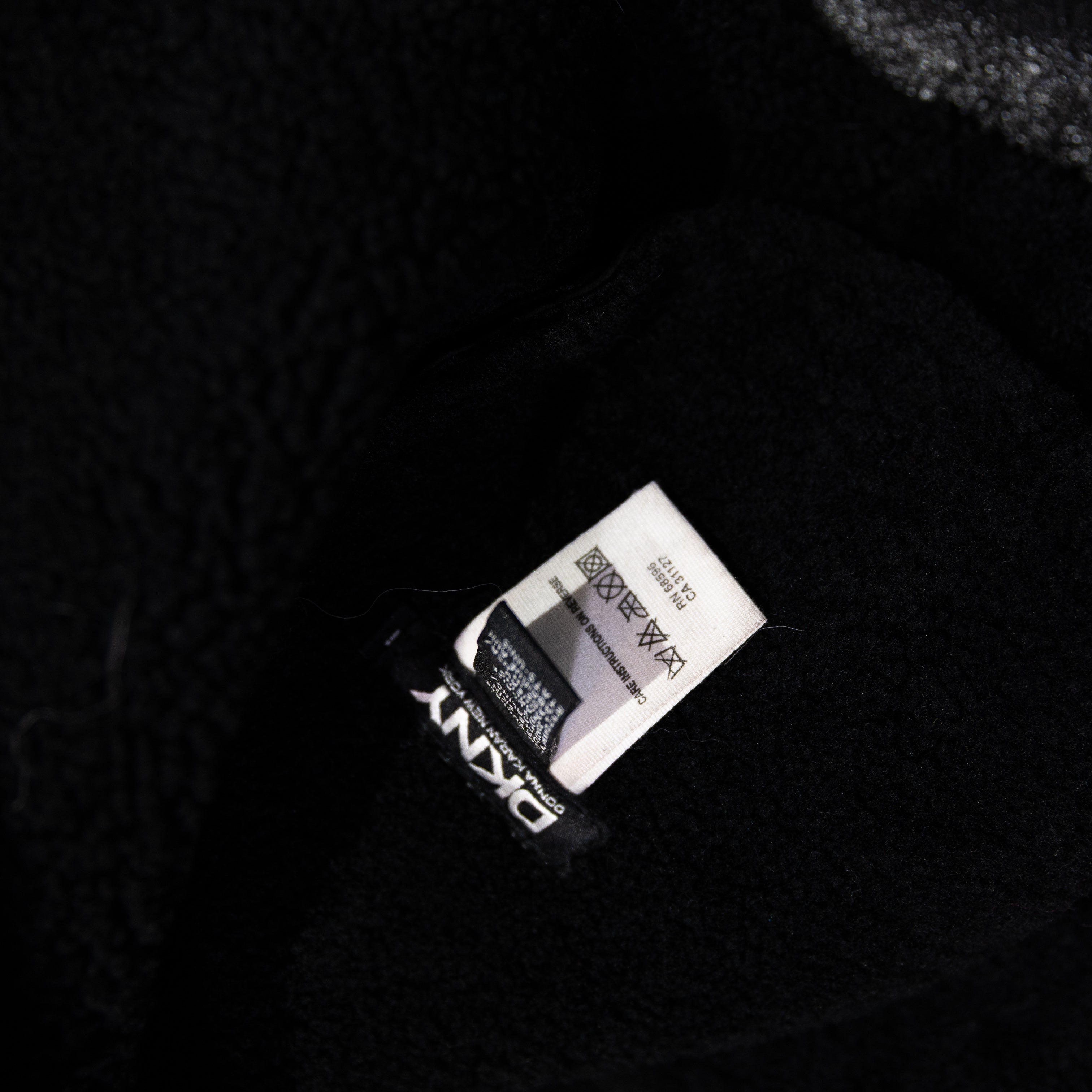 DKNY Women's Genuine Lambskin Leather Shearling Full Zip Hooded Jacket Black 8