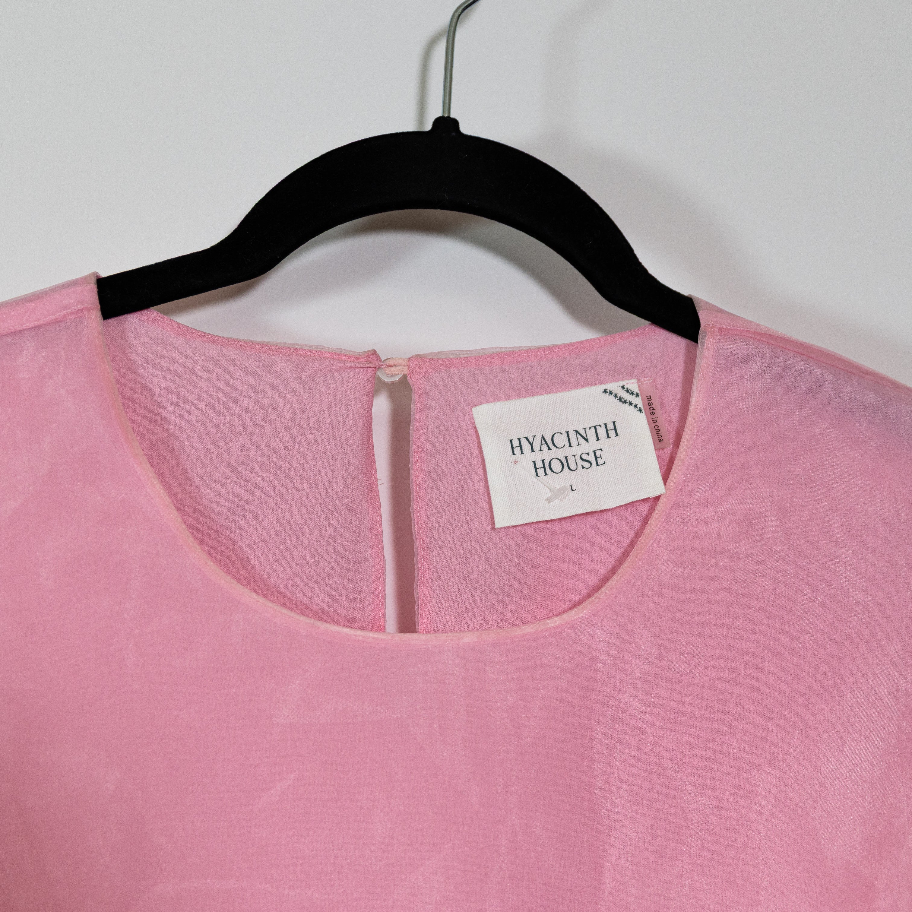 NEW Tuckernuck Hyacinth House Rourke Tulle Chiffon Puff Sleeve Blouse Shirt Pink