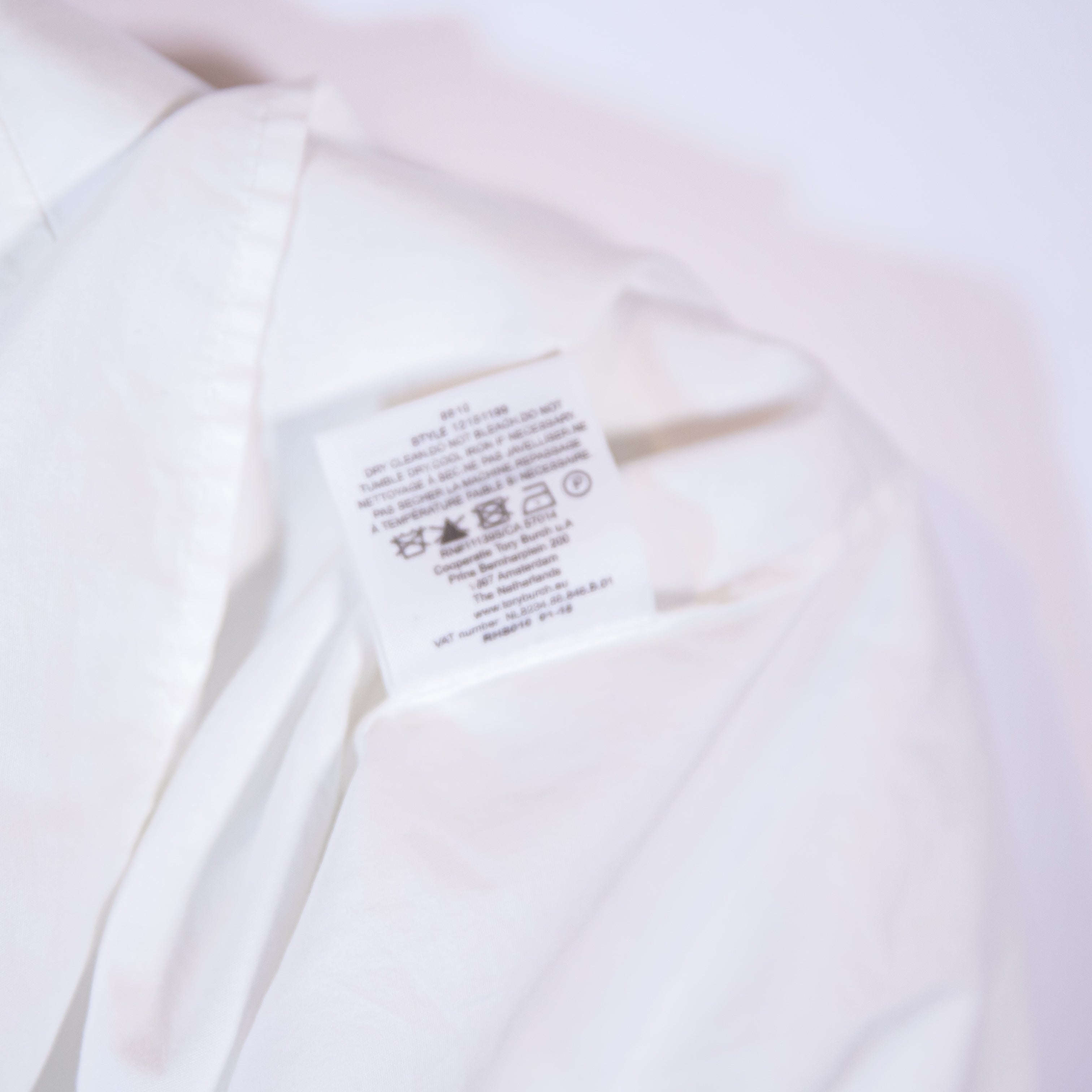 Tory Burch Cotton Poplin Long Sleeve V Neck Spread Collar Pullover Blouse Shirt