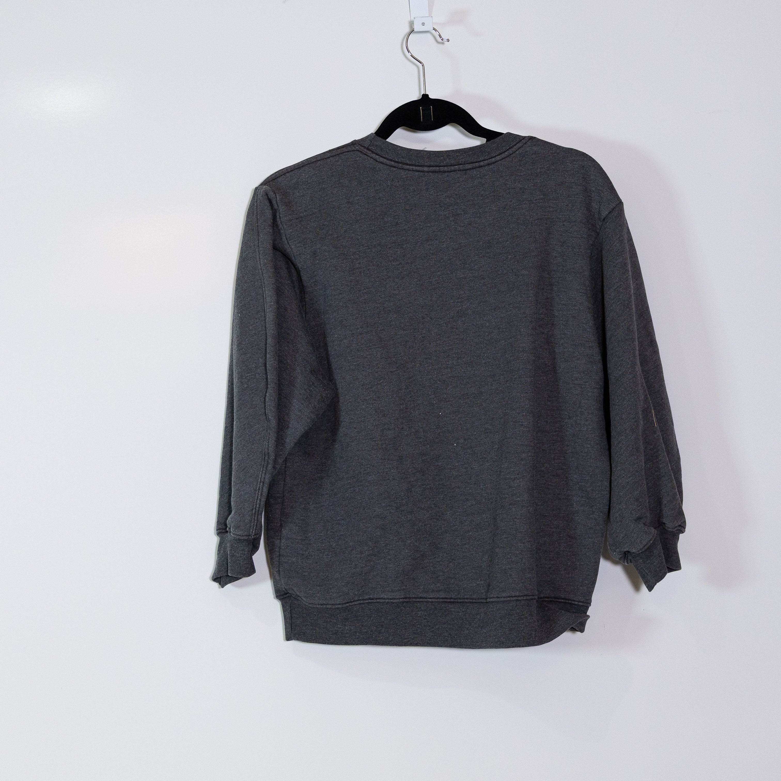 Agolde Thora 3/4 Sleeve Cotton Blend Fleece Lined Crew Neck Pullover Sweater L