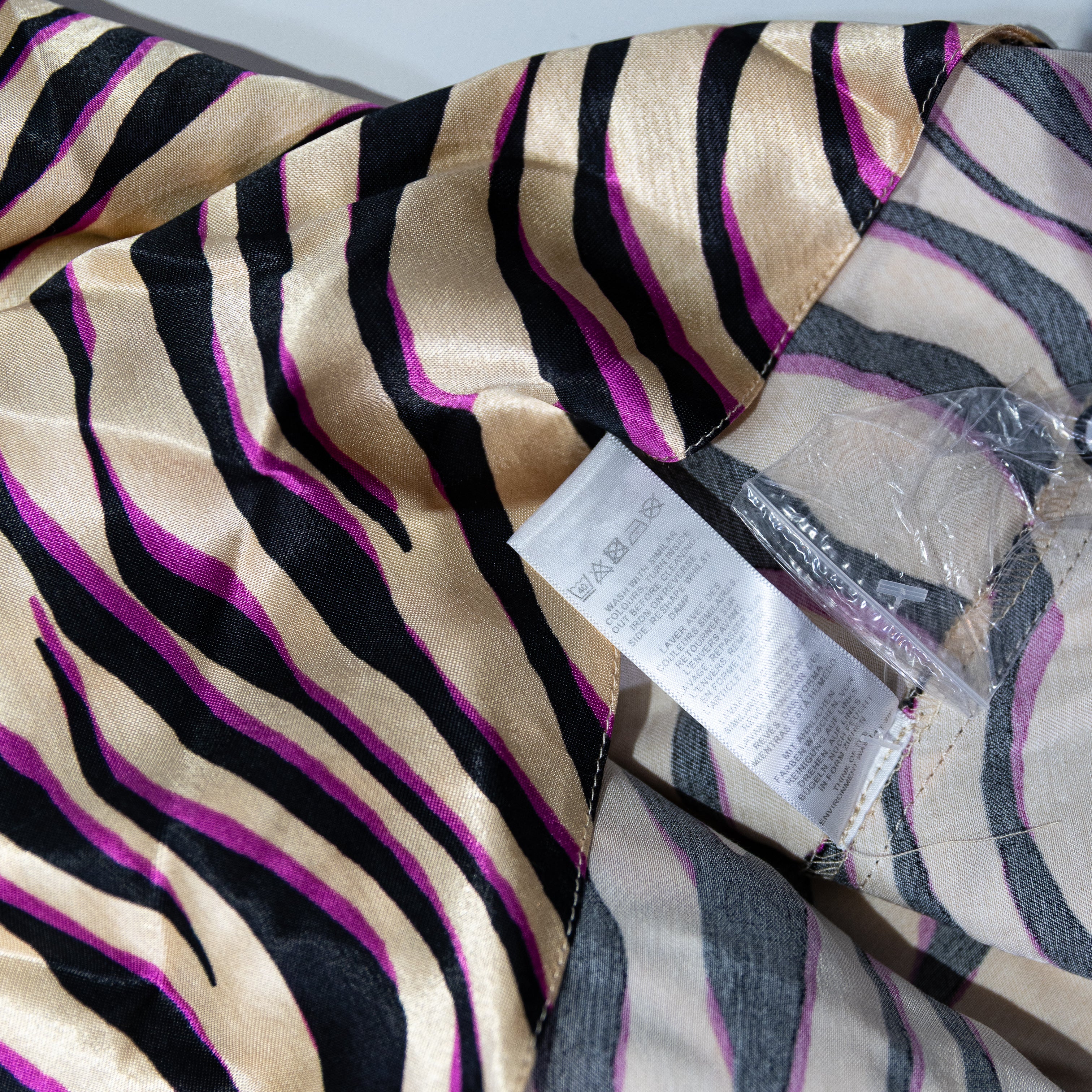 NEW ASOS Zebra Animal Print Pattern Satin Puff Long Sleeve Midi Dress 4