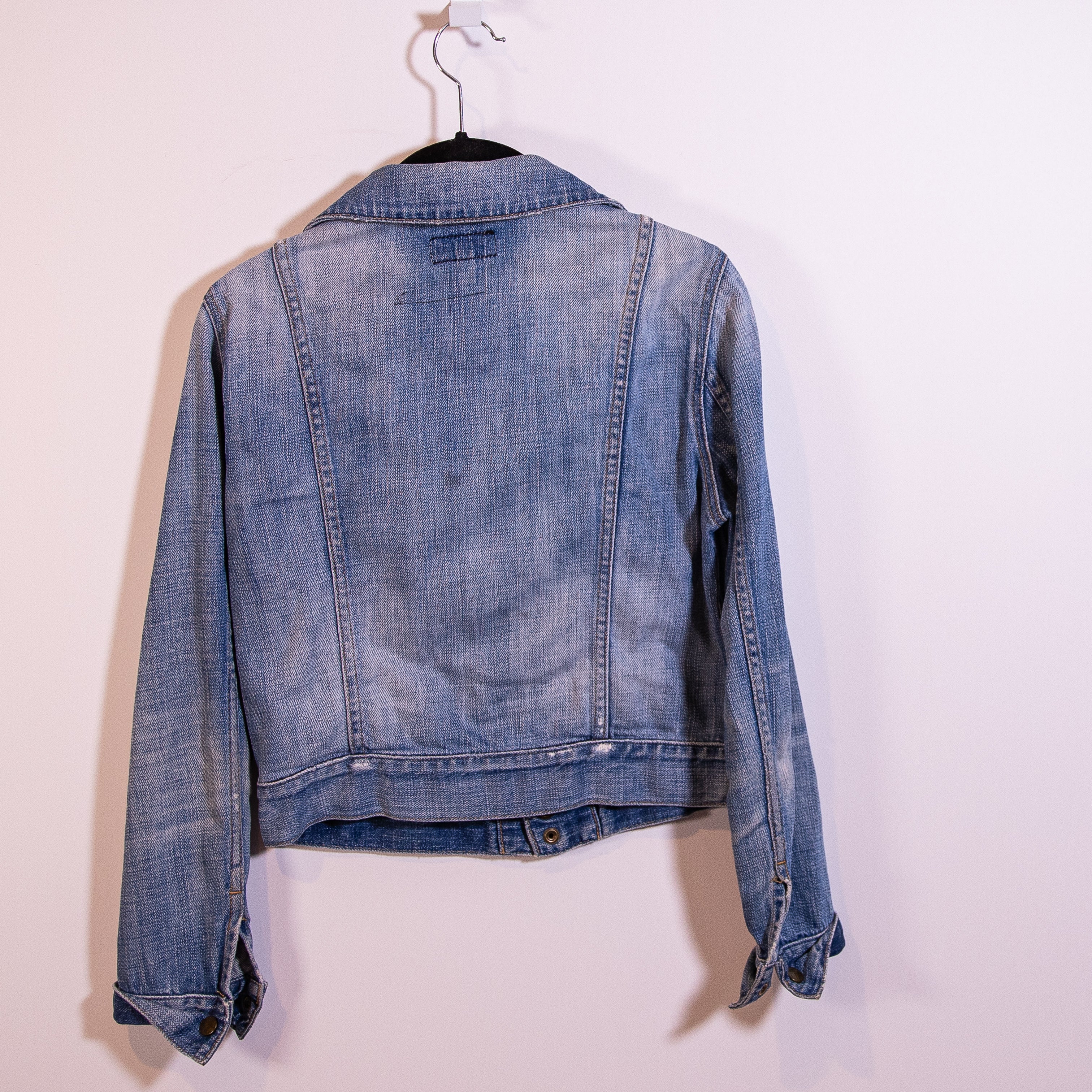 Current/Elliott The Snap Jacket Cotton Stretch Jean Denim Collared Wishing Well