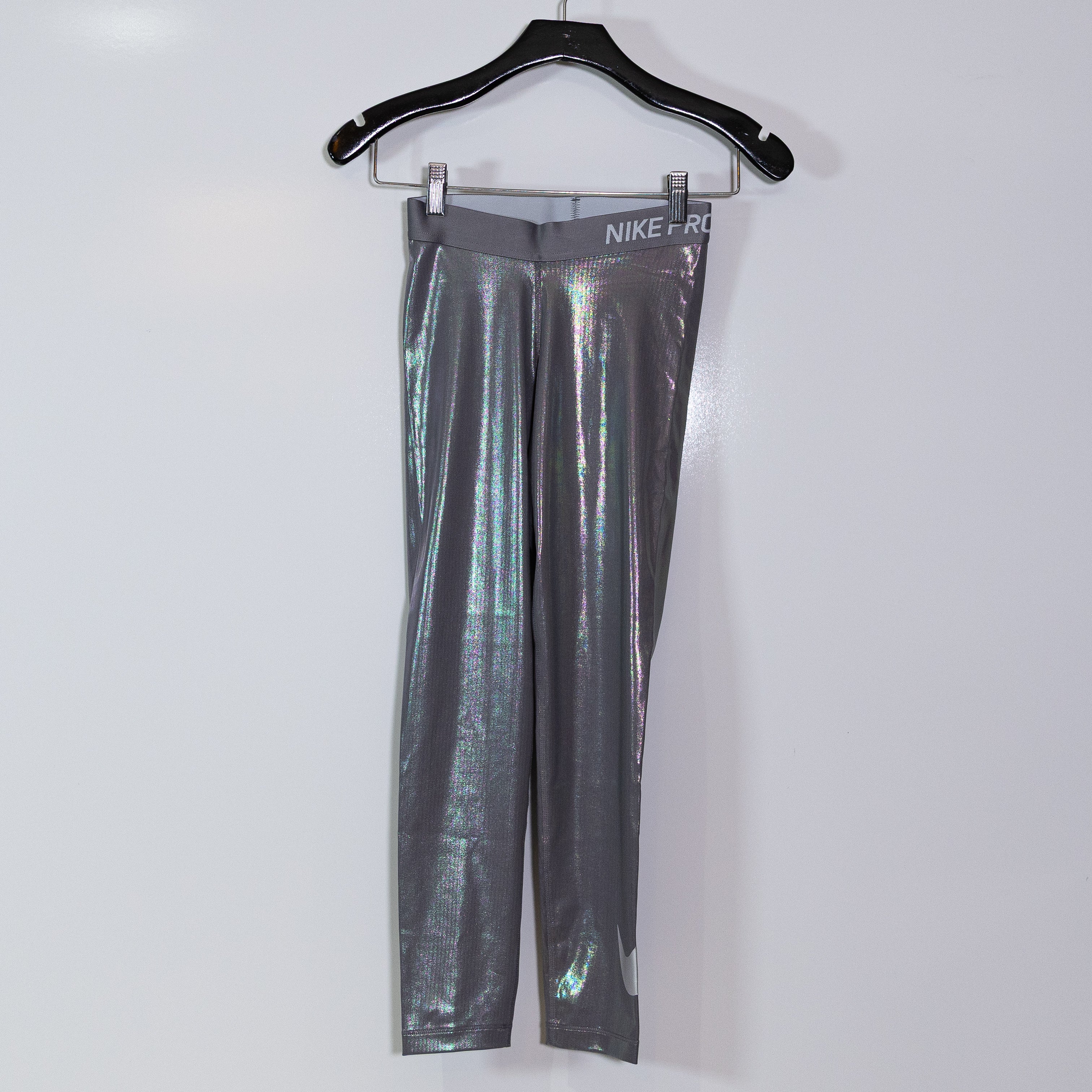Nike Pro Dri-Fit Tight Fit 7/8 Length Athletic Work Out Leggings Iridescent XS