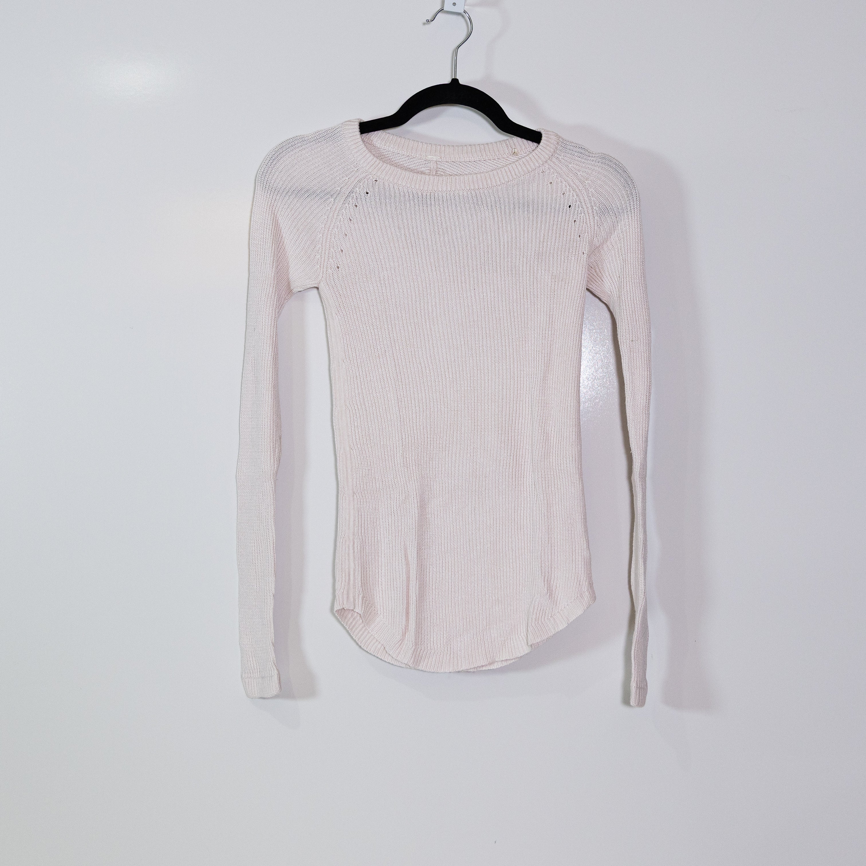 Lululemon Women's Cabin Yogi Long Sleeve Cashmere Blend Knit Sweater Blush Pink