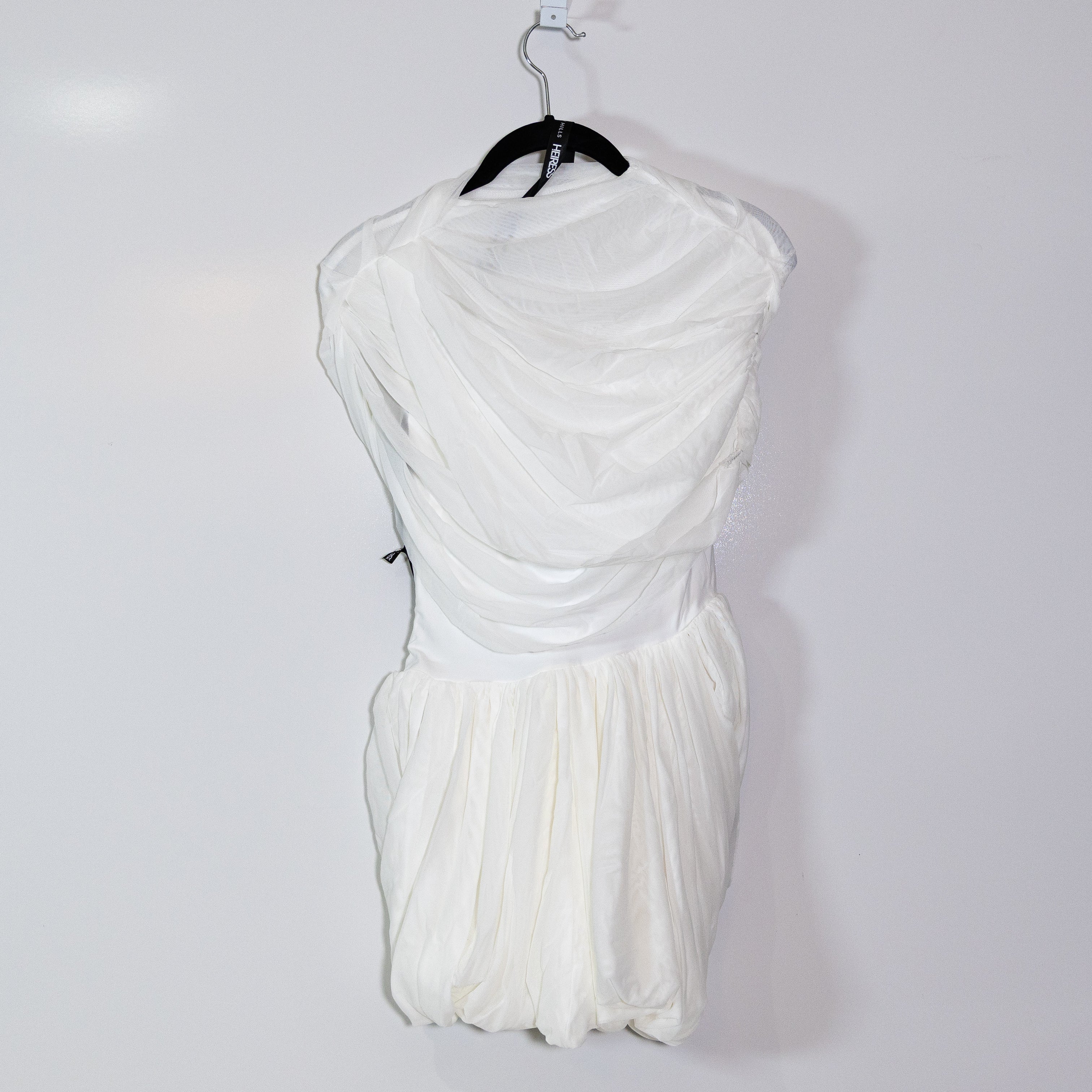 NEW Heiress Beverly Hills The Seraphina Fold Over Shoulder Mesh Tulle Mini Dress