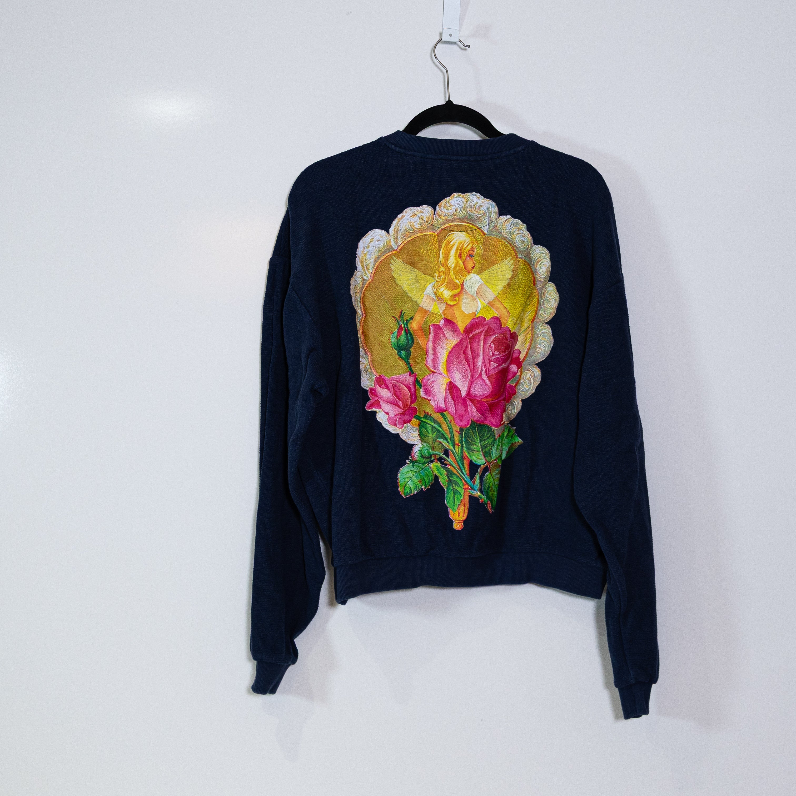 Boys Lie Room To Grow Cotton Crew Neck Graphic Print Embroidered Sweatshirt Navy