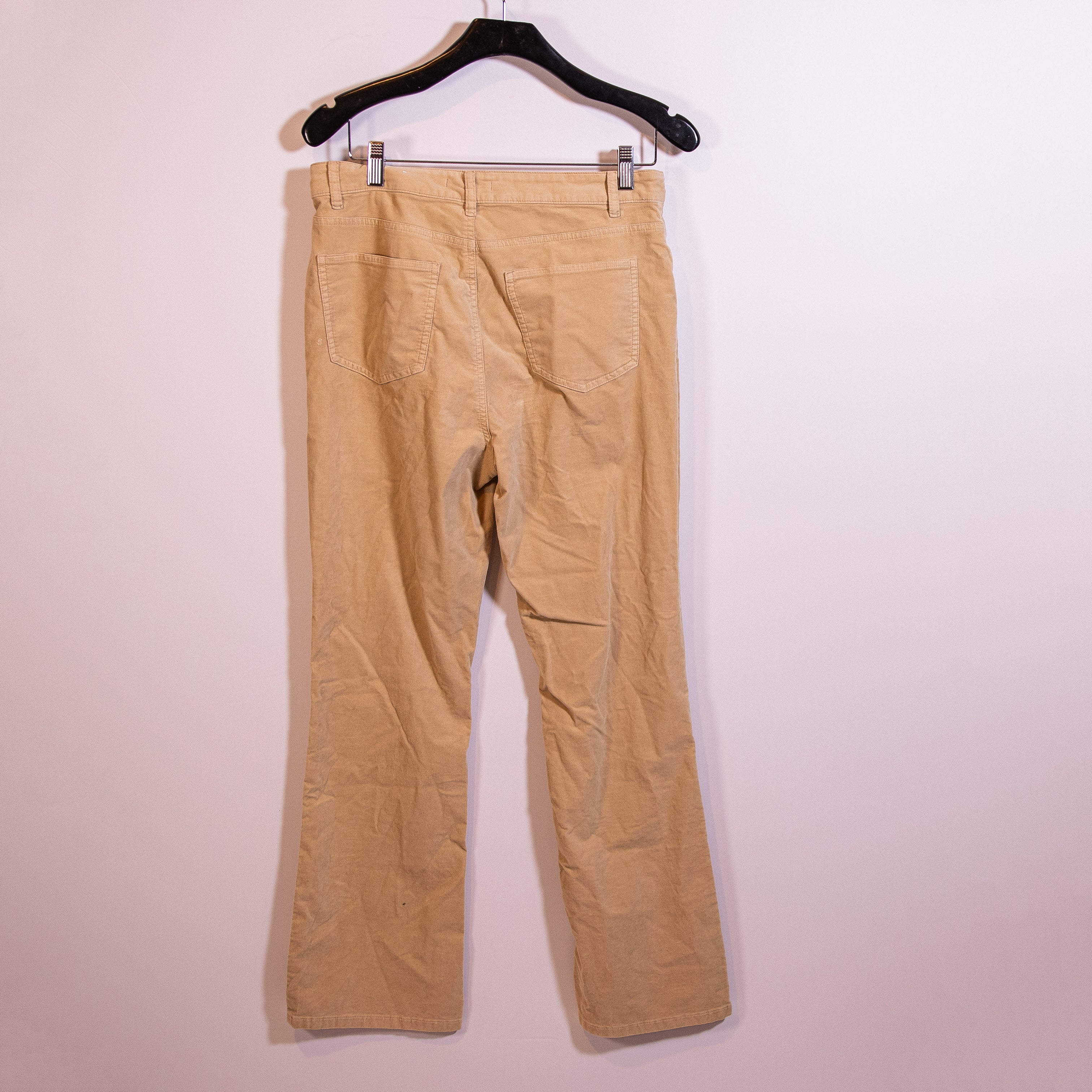 J. McLaughlin Cotton Stretch Velvet Velour Straight Leg Trouser Pants Neutral 10