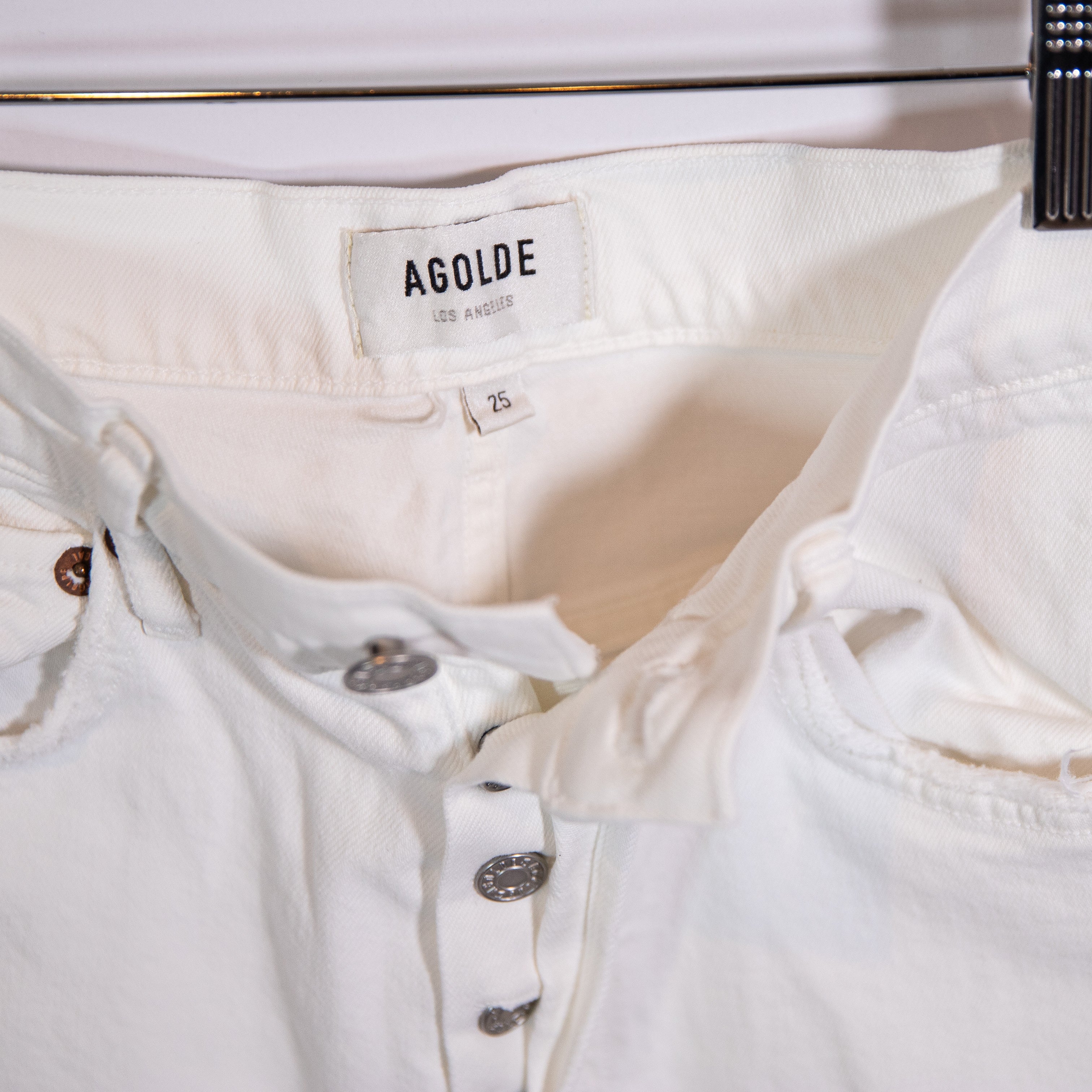 Agolde Women's Riley High Rise Straight Crop Stretch Denim Jeans In Sour Cream