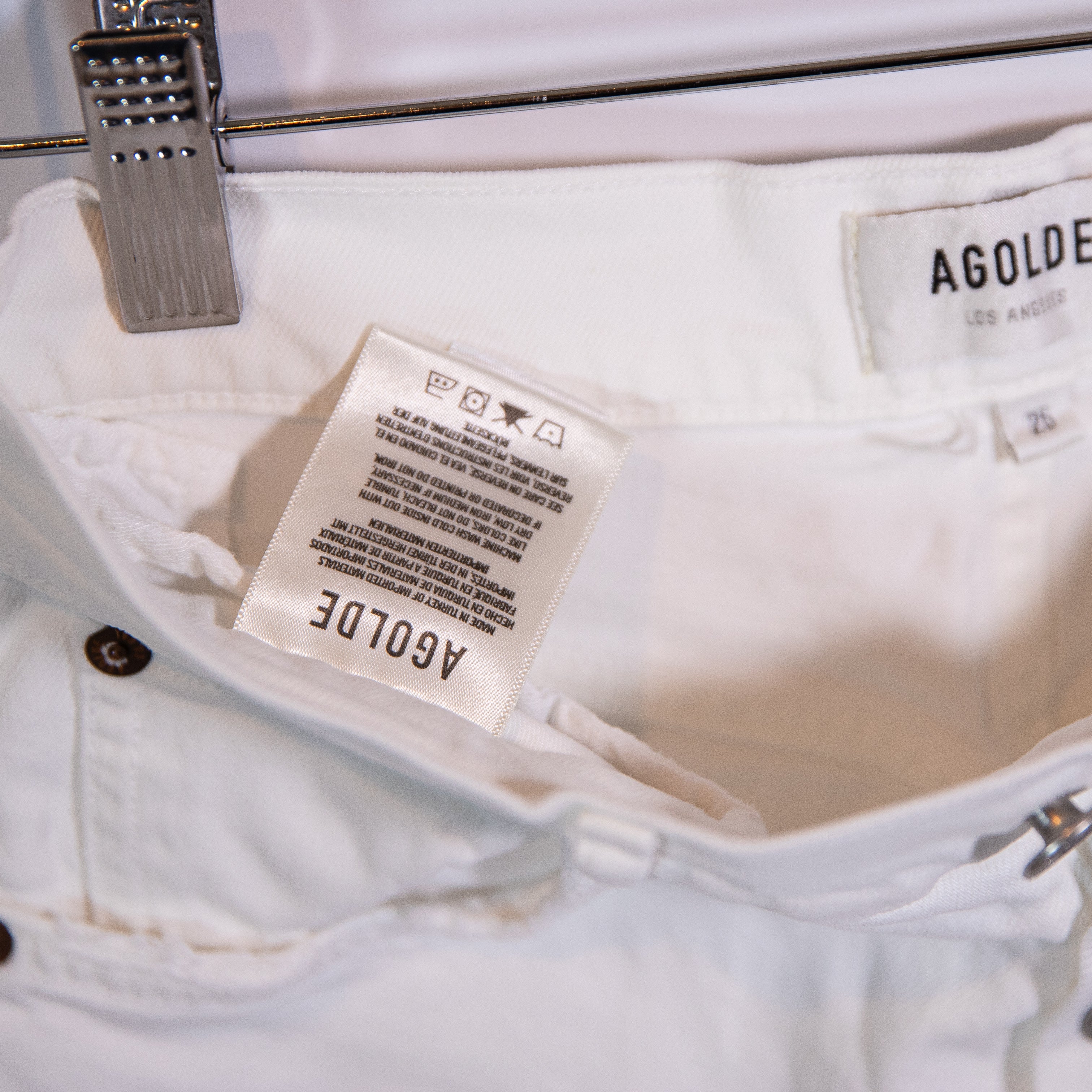 Agolde Women's Riley High Rise Straight Crop Stretch Denim Jeans In Sour Cream