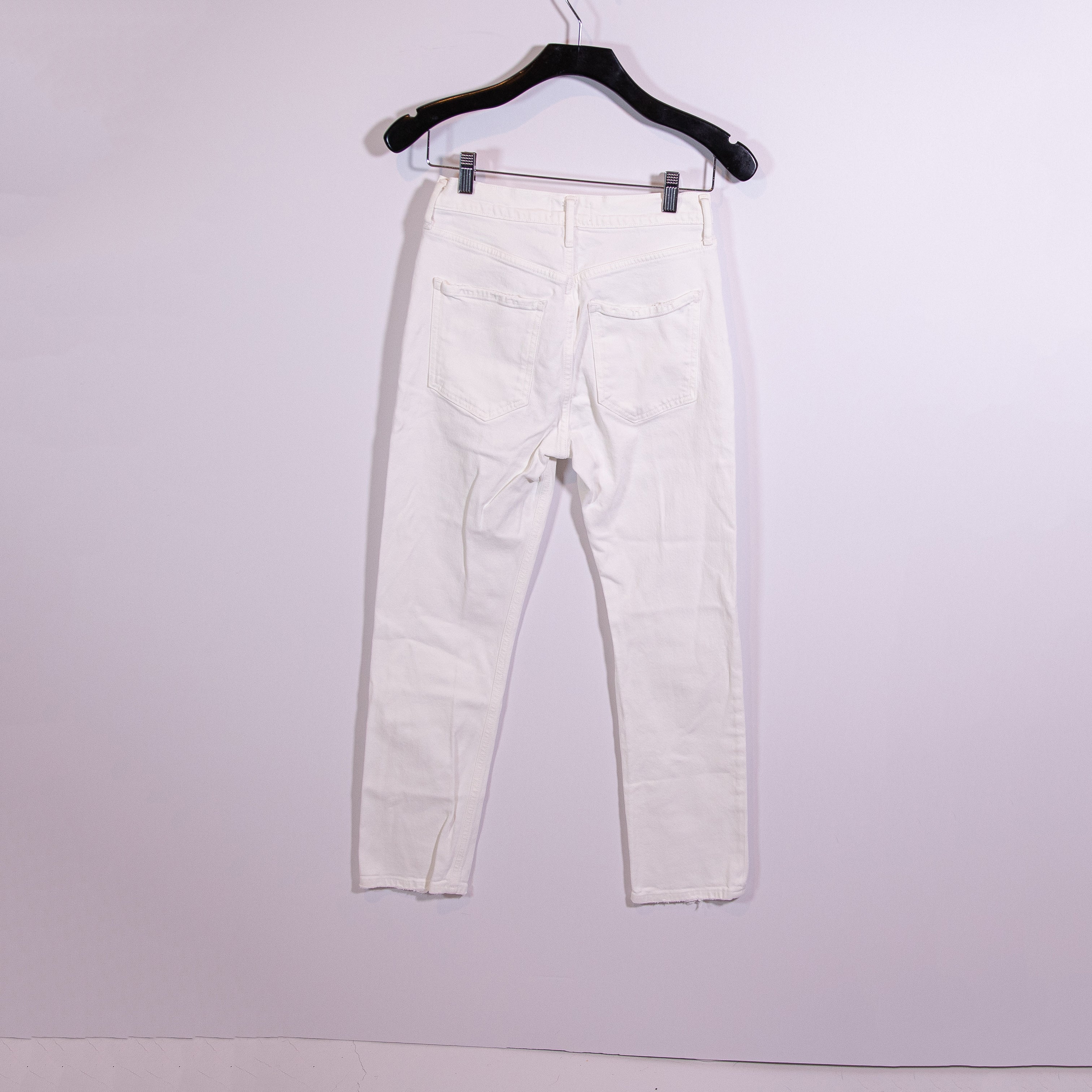 Agolde Women's Riley High Rise Straight Crop Stretch Denim Jeans In Sour Cream