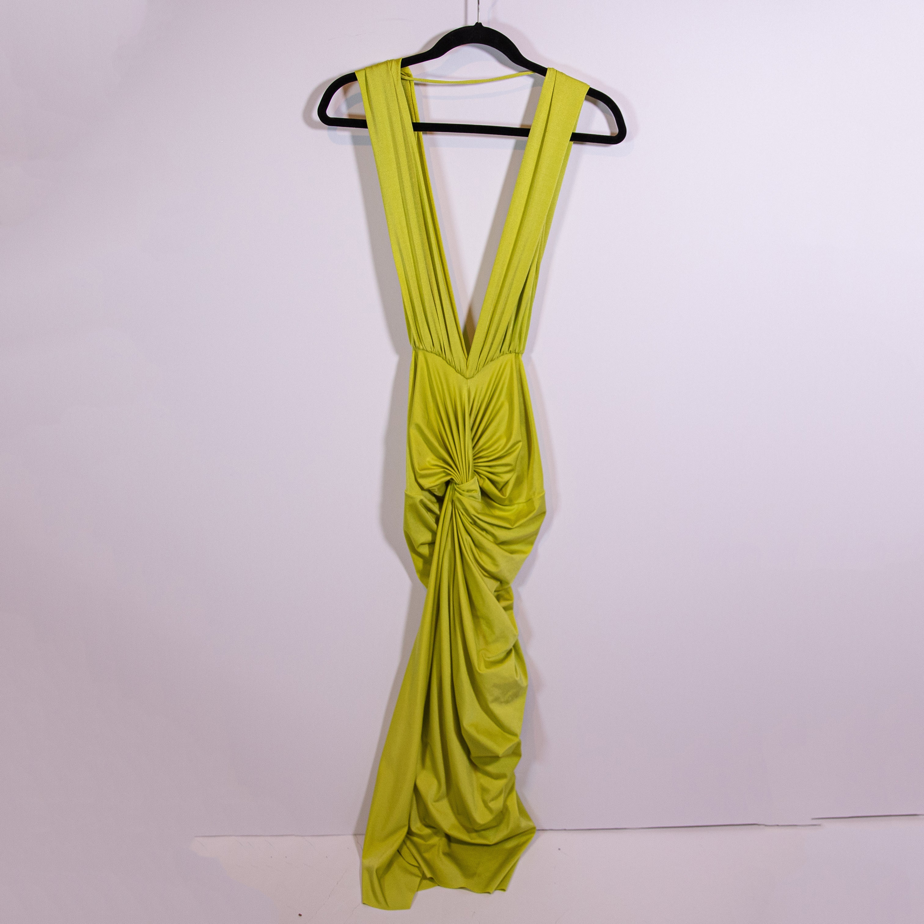 NEW Baobab Mia Midi Pareo Stretch Knit Cut Out Dress Swim Coverup Green Small