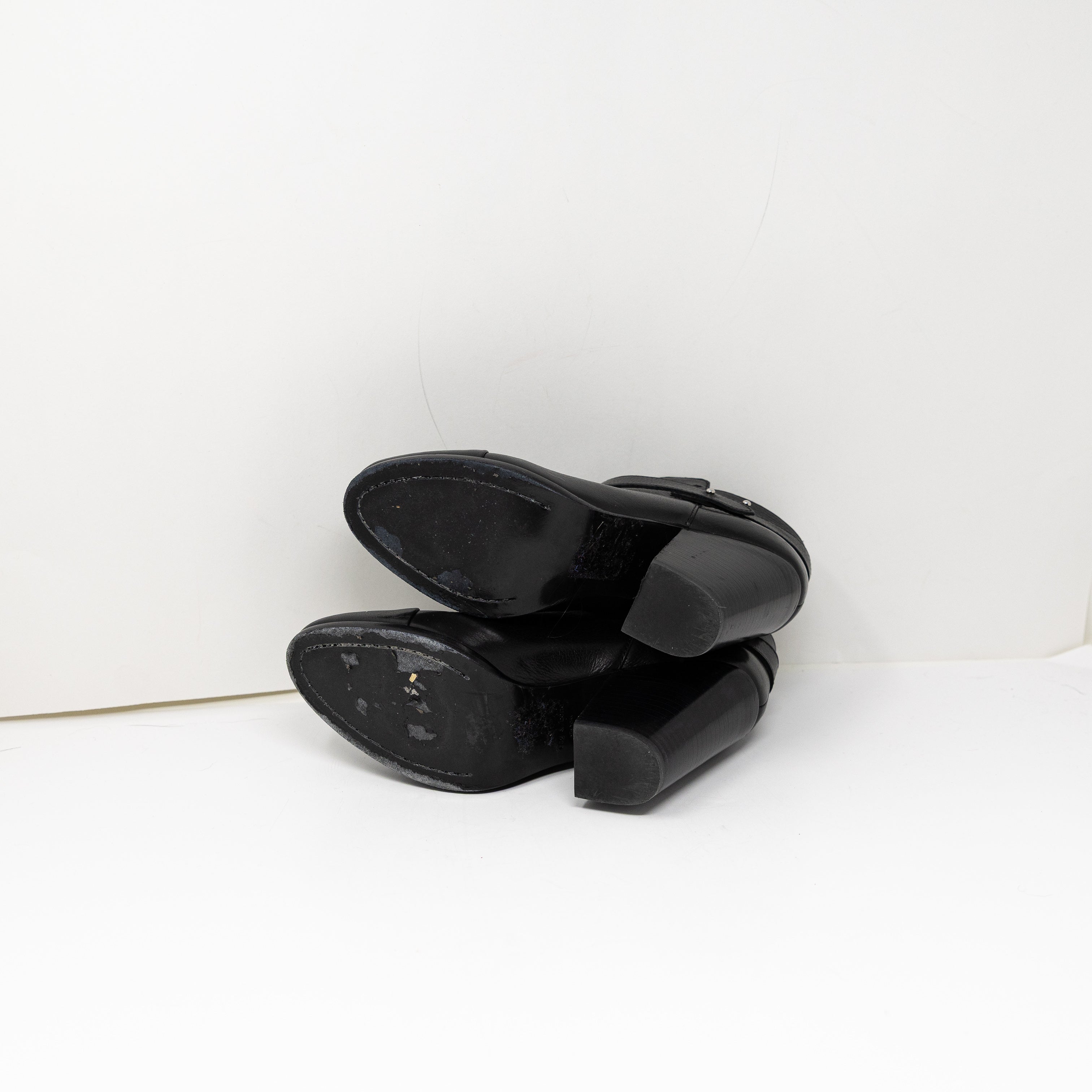 Rag & Bone Harrow Genuine Leather Ankle High Heel Booties Shoes Black 10
