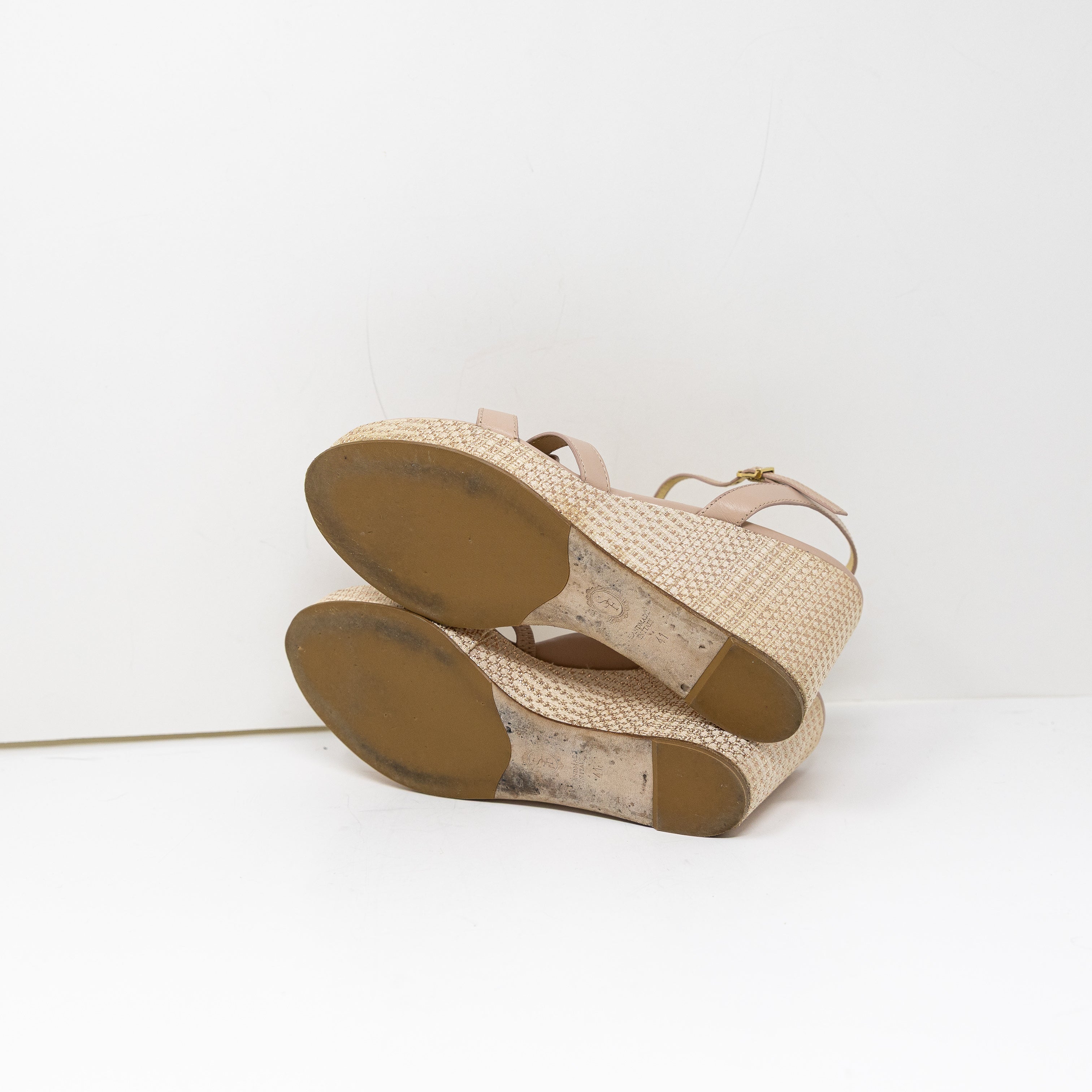 Sarah Flint Mirjana Perfect Wedge Heels 80 Genuine Leather Shoes Petal Shimmer