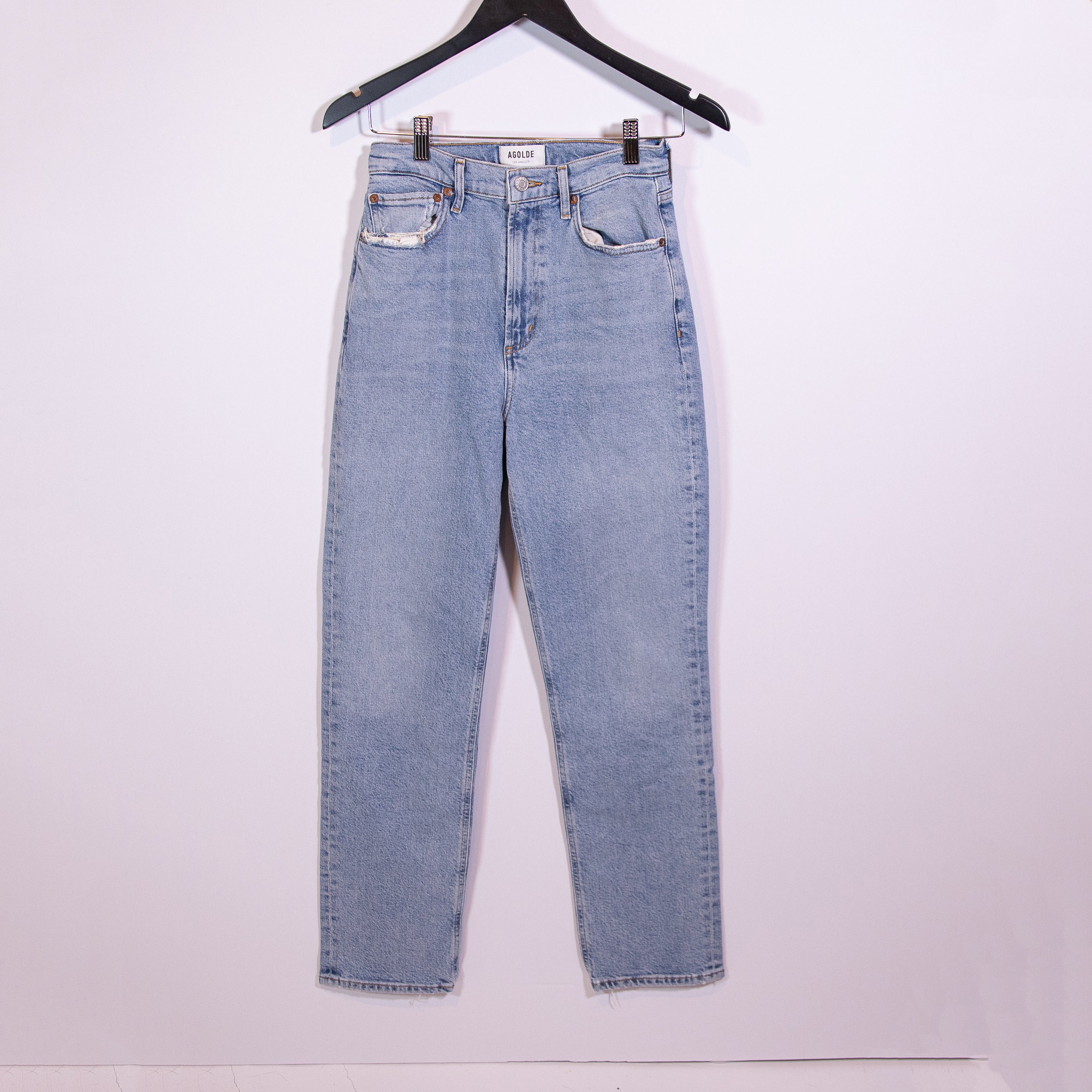 Agolde Women's High Rise Stovepipe Straight Leg Cotton Denim Jeans Destination