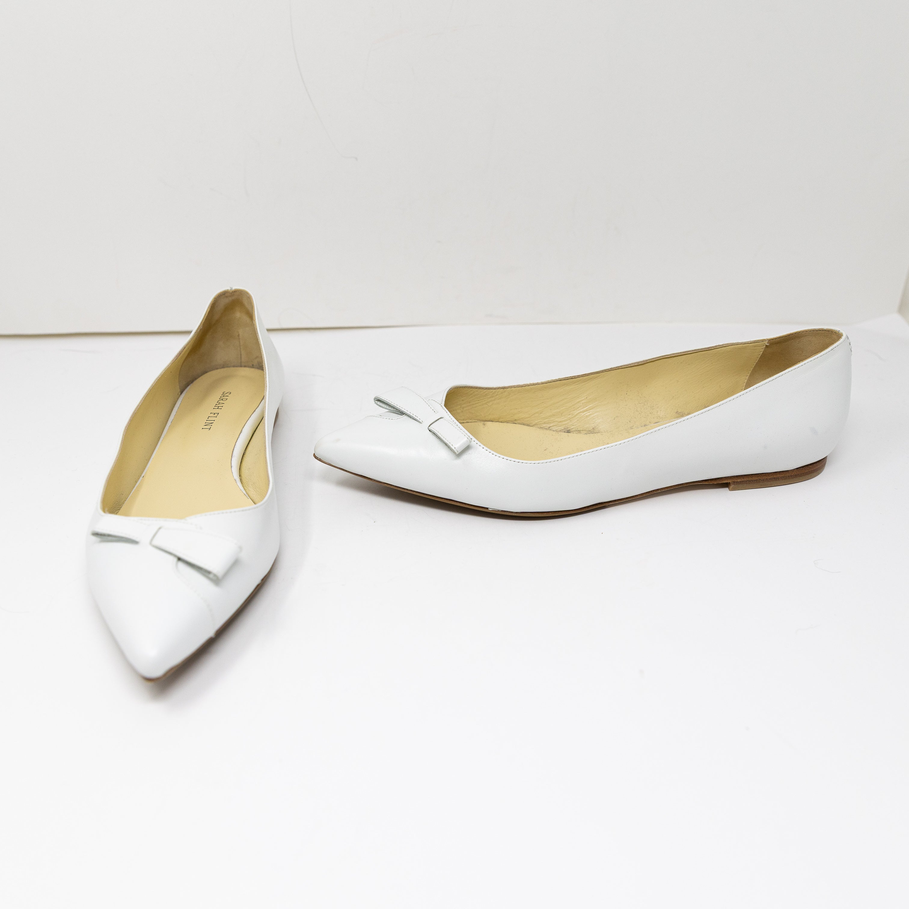 NEW Sarah Flint Natalie Genuine Leather Pointed Toe Slip On Ballet Flats Shoes