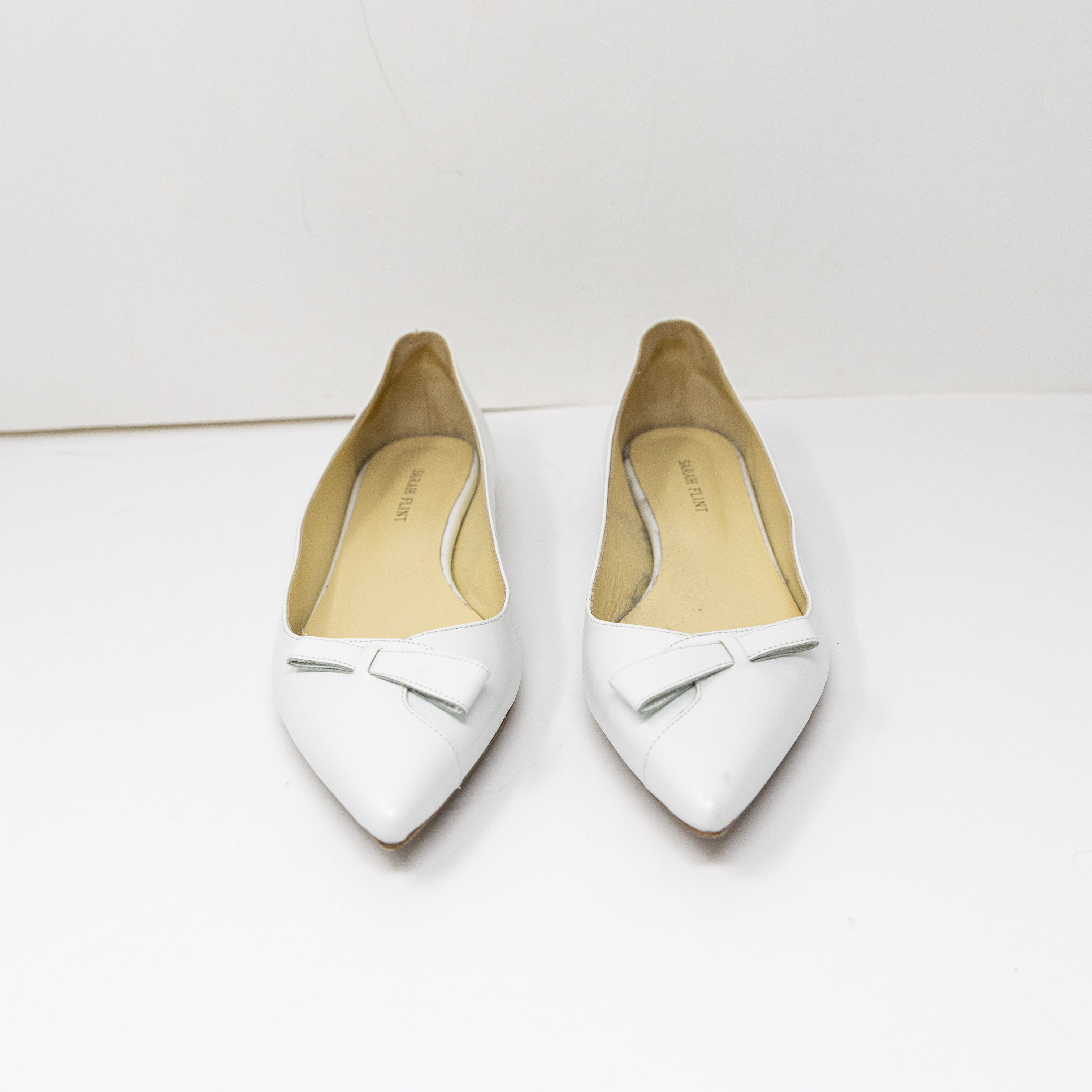 NEW Sarah Flint Natalie Genuine Leather Pointed Toe Slip On Ballet Flats Shoes