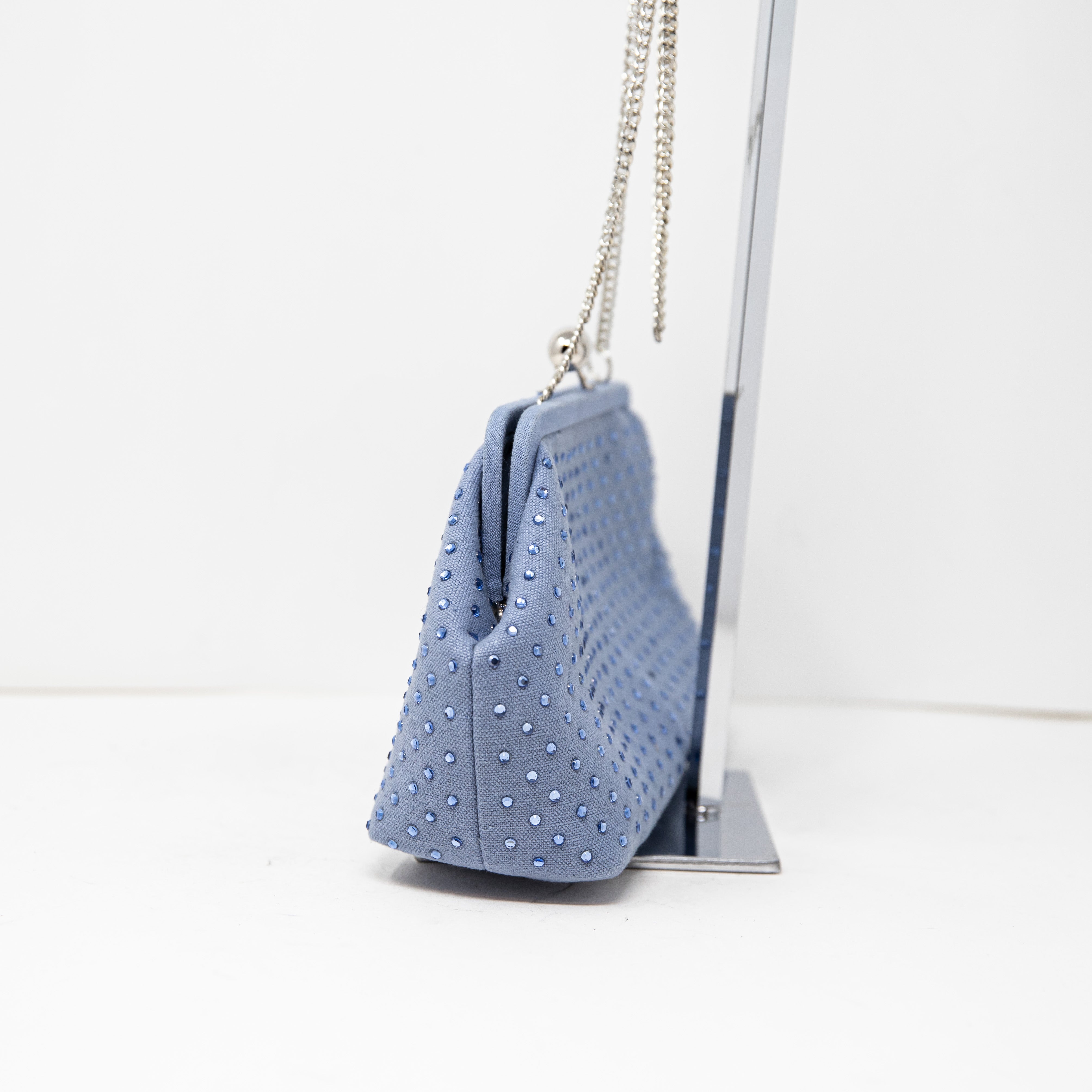 NEW J. Crew Portofino Canvas Clutch Crystals Jewel Diamond Embellished Clutch