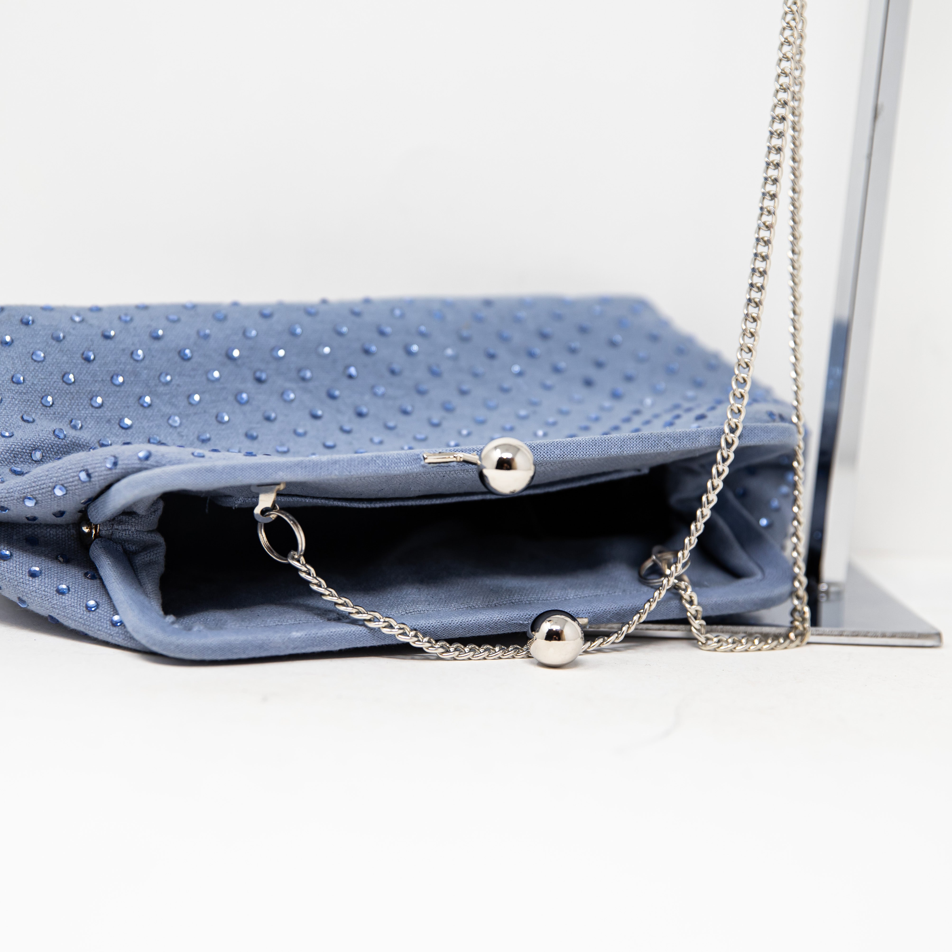 NEW J. Crew Portofino Canvas Clutch Crystals Jewel Diamond Embellished Clutch