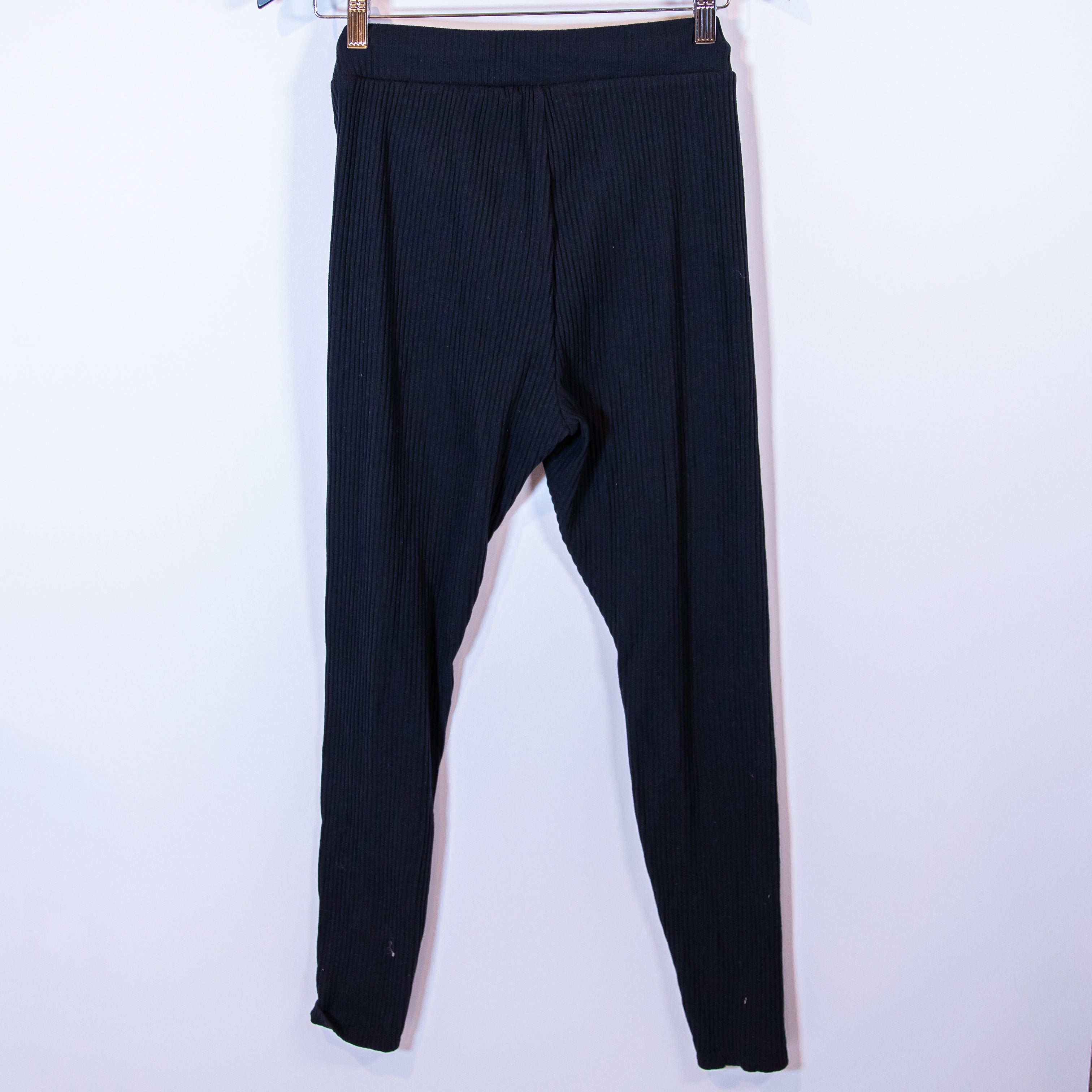 Onia Lounge Cotton Ribbed Knit Stretch Mid Rise Ankle Crop Jogger Pants Leggings