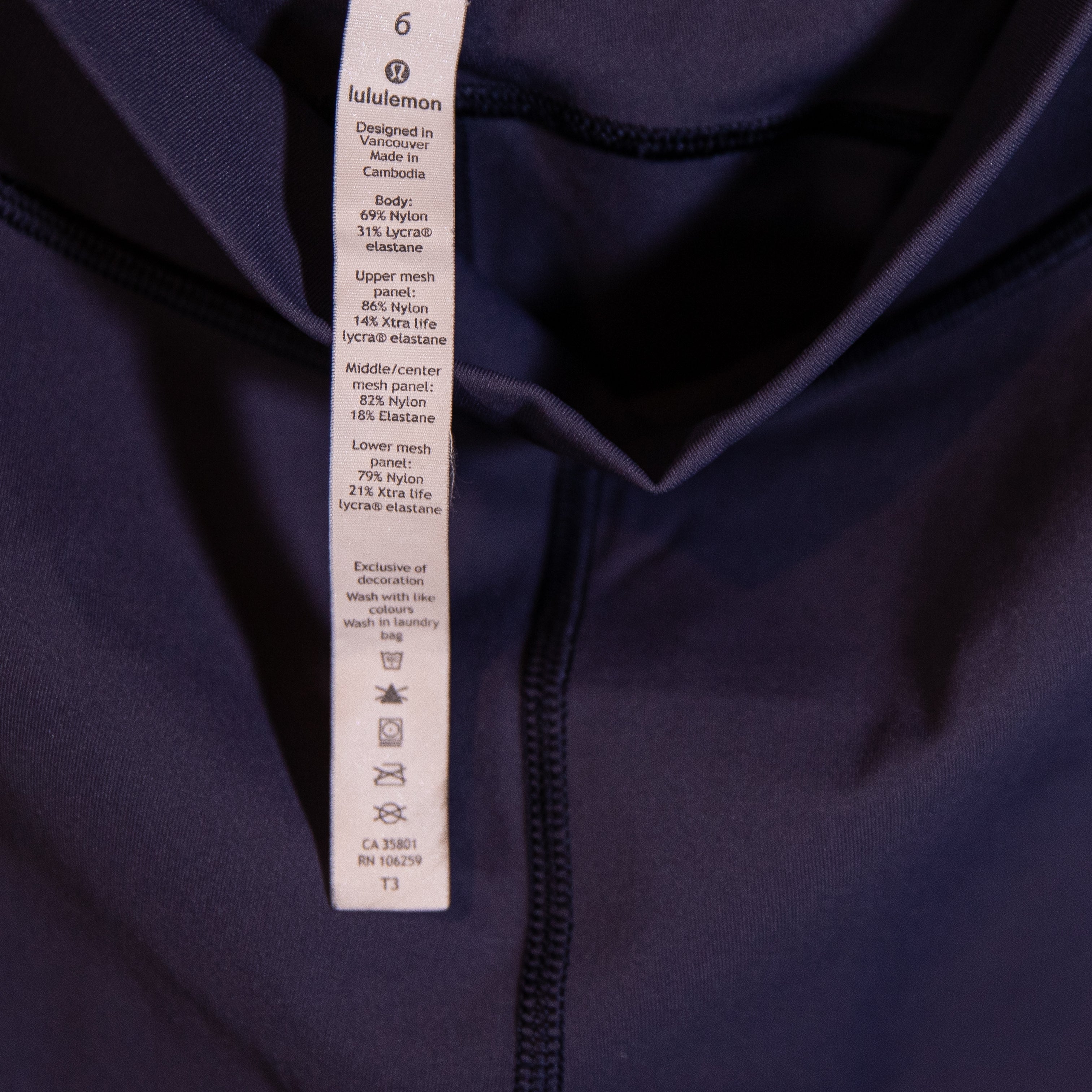 Lululemon Never Still Crop 21" Inseam Perforated Mesh Leggings Cadet Blue 6