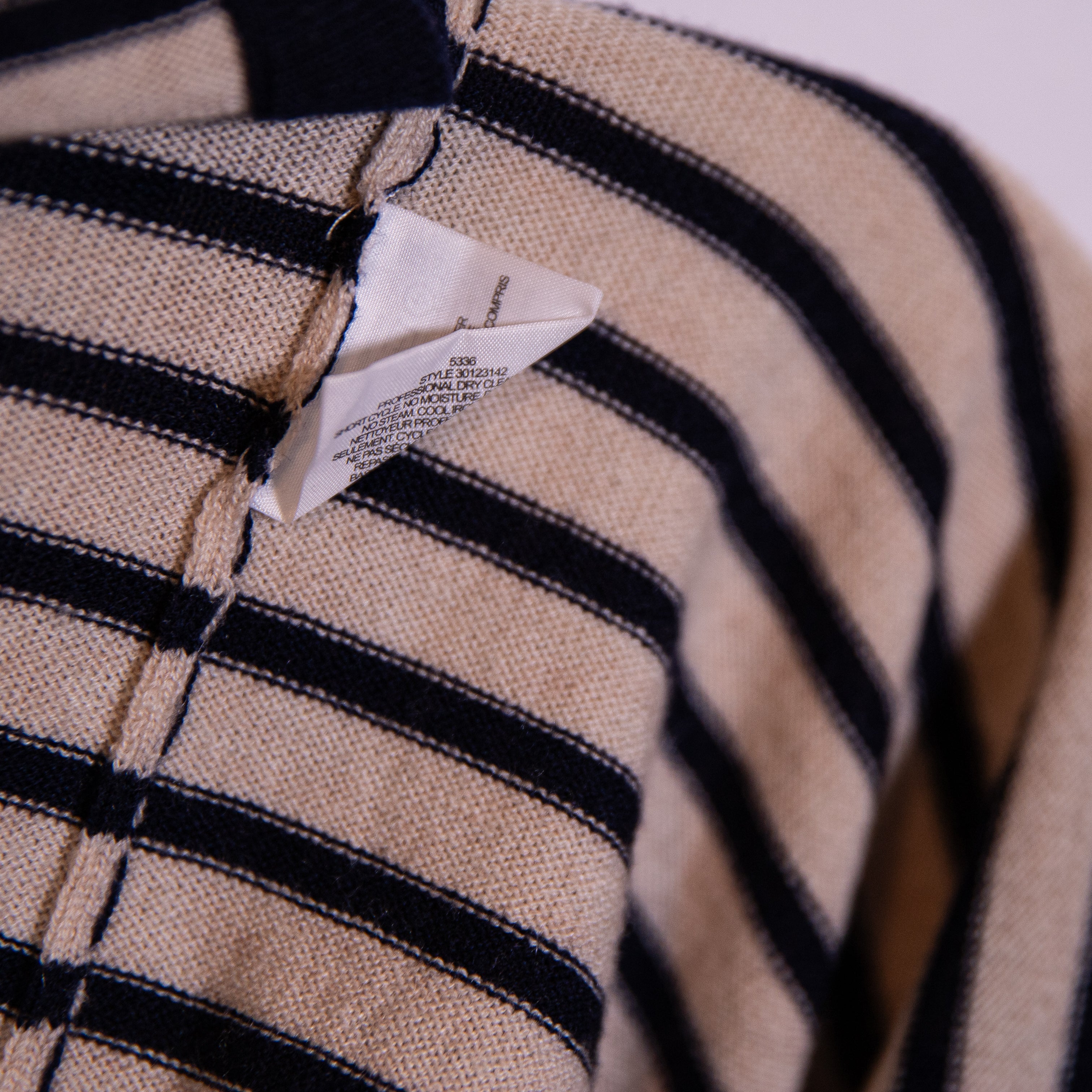 Tory Burch Odessa Wool Cashmere Blend Knit Stretch Striped Tunic Sweater Medium