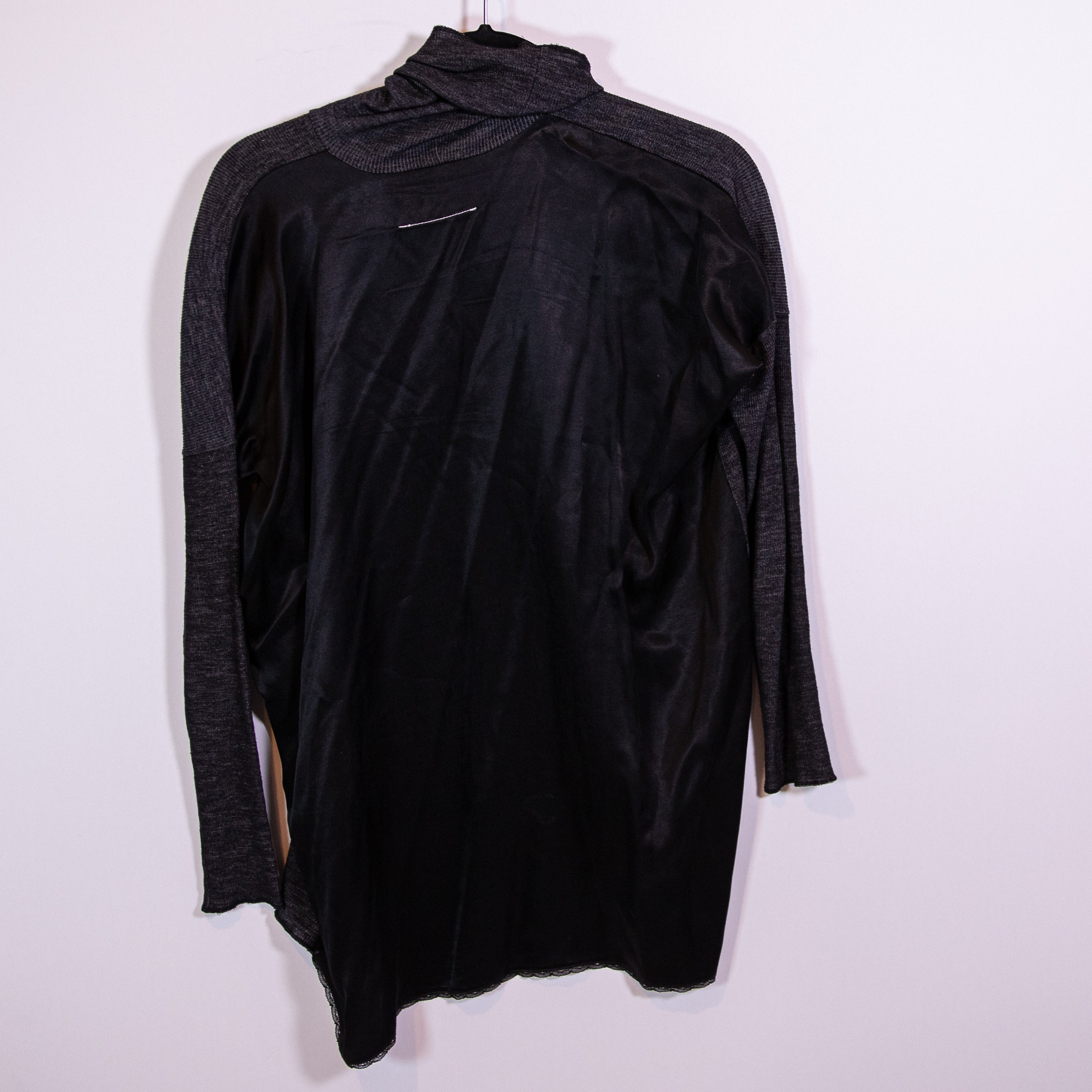 Maison Margiela MM6 Made In Italy Stretch Knit Turtleneck Pullover Sweater Gray