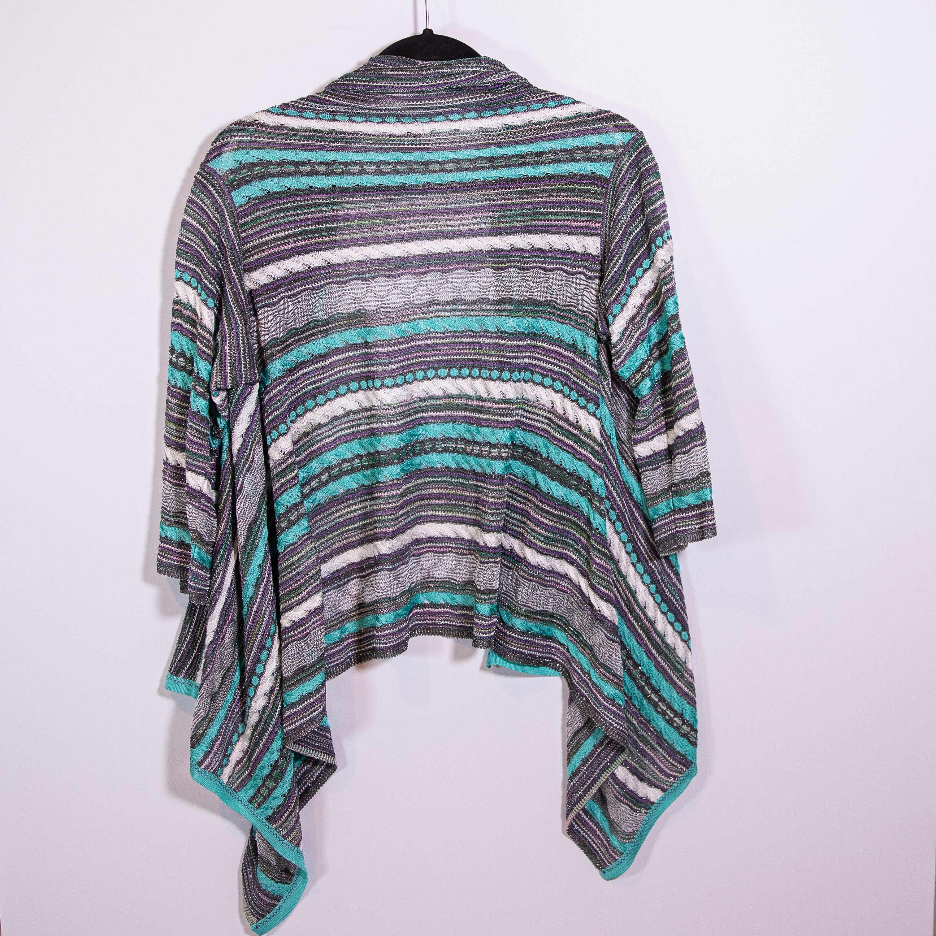 Missoni Made In Italy Cotton Blend Stretch Knit Open Front Cardigan Sweater 6