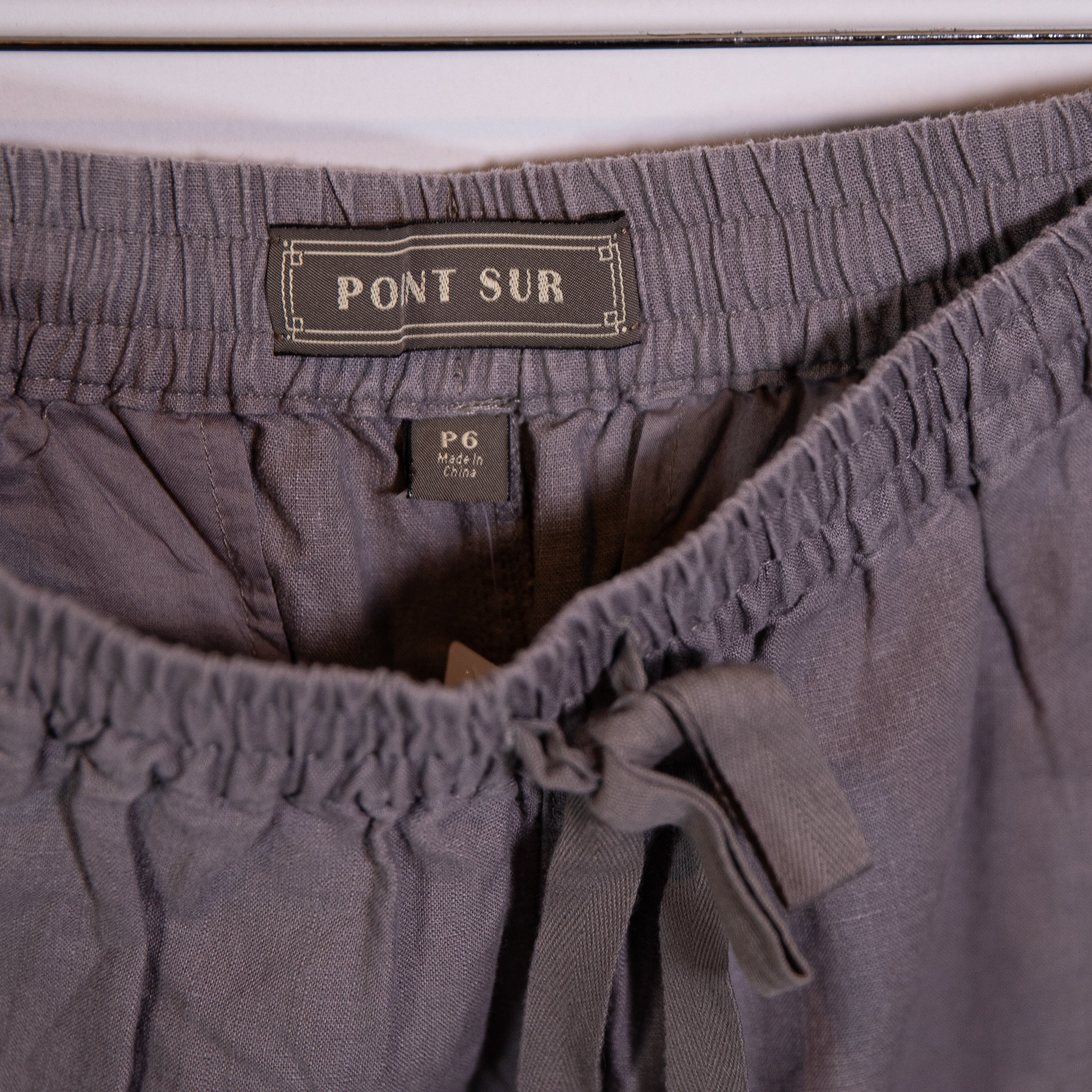 NEW J. Crew x Point Sur Linen Lightweight Straight Leg Cropped Pants Gray 6P