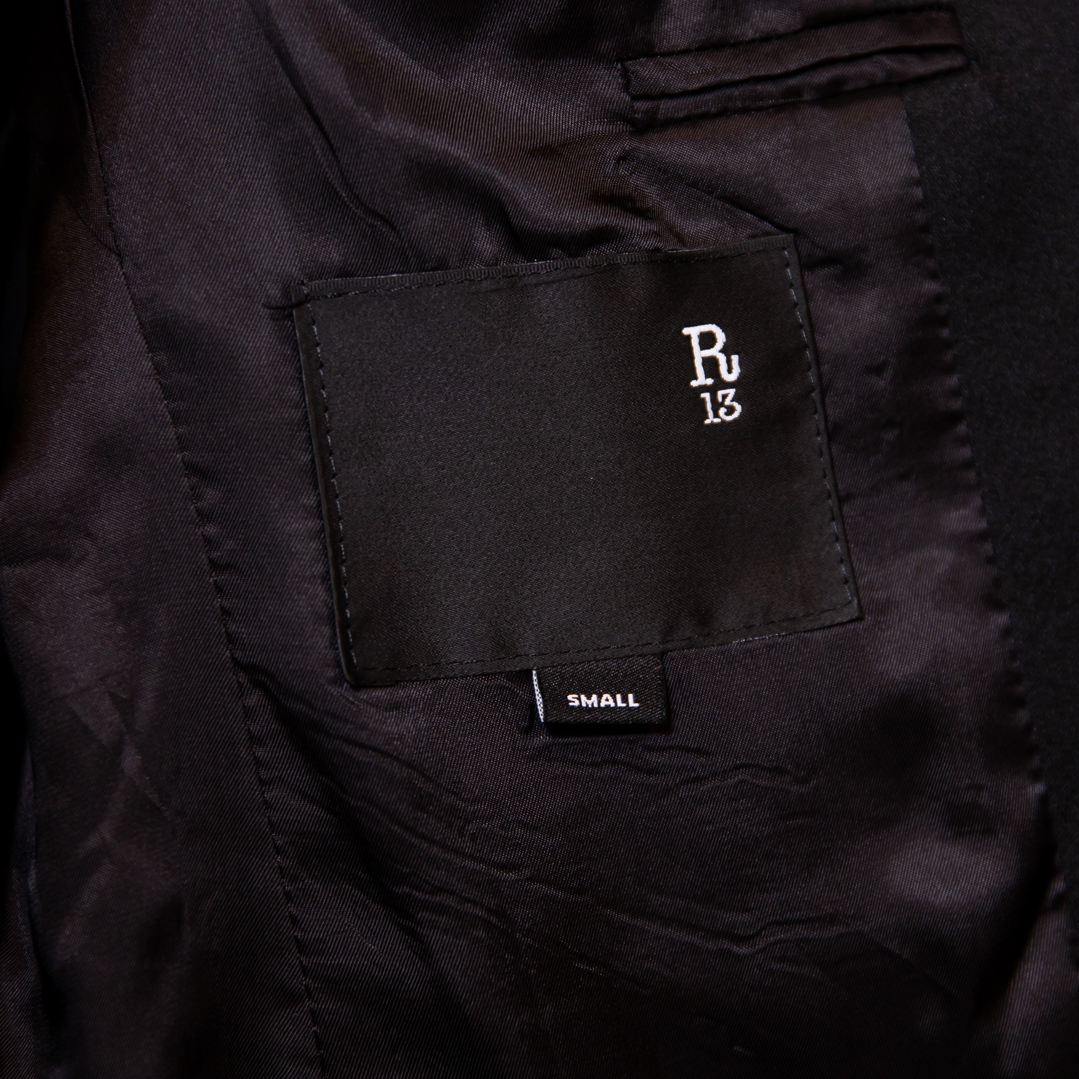 R13 Shawl Lapel Satin Tuxedo One Button Cheetah Leopard Print Blazer Small