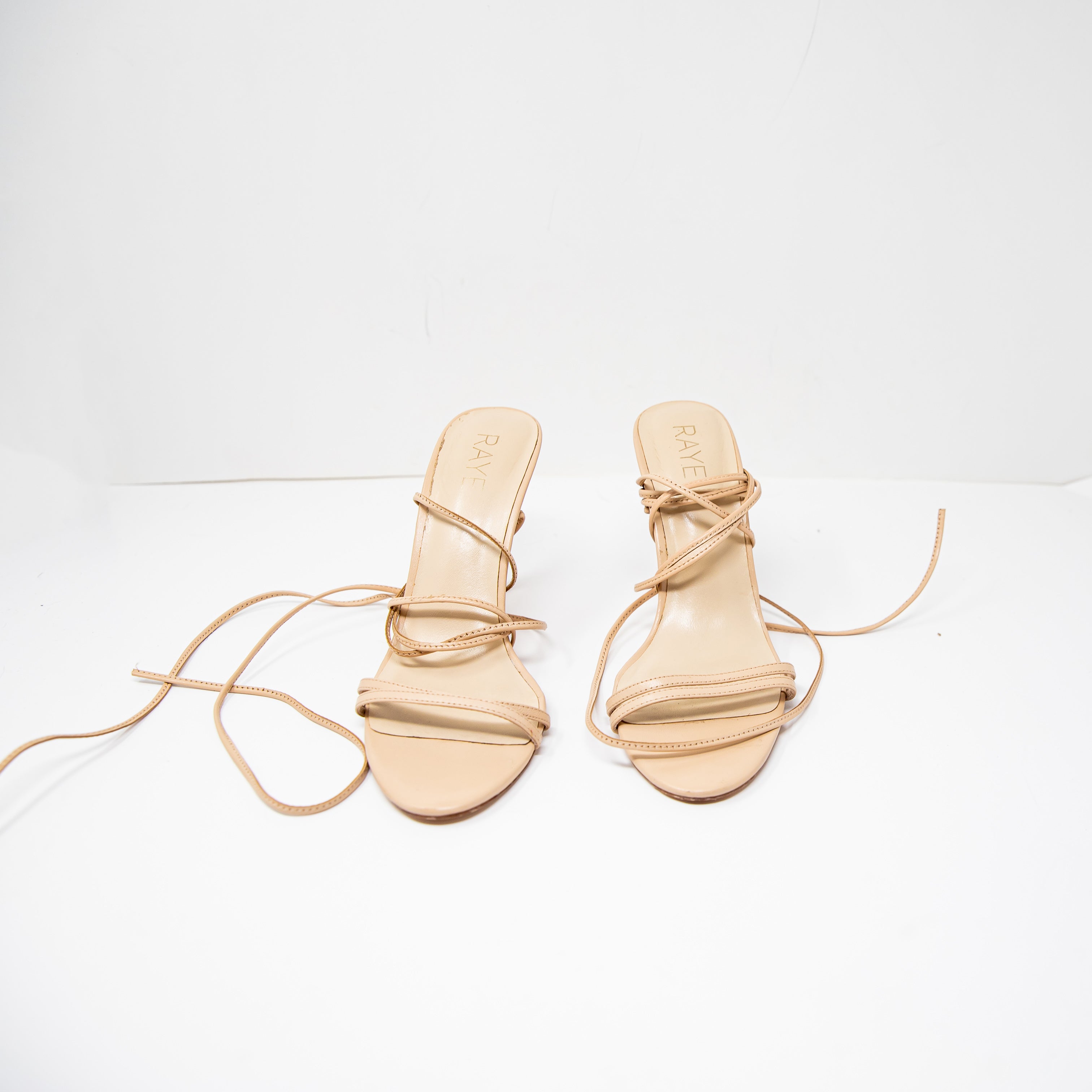 Raye Women's Genuine Leather Strappy Ankle Lace Up Stiletto High Heels Shoes 8