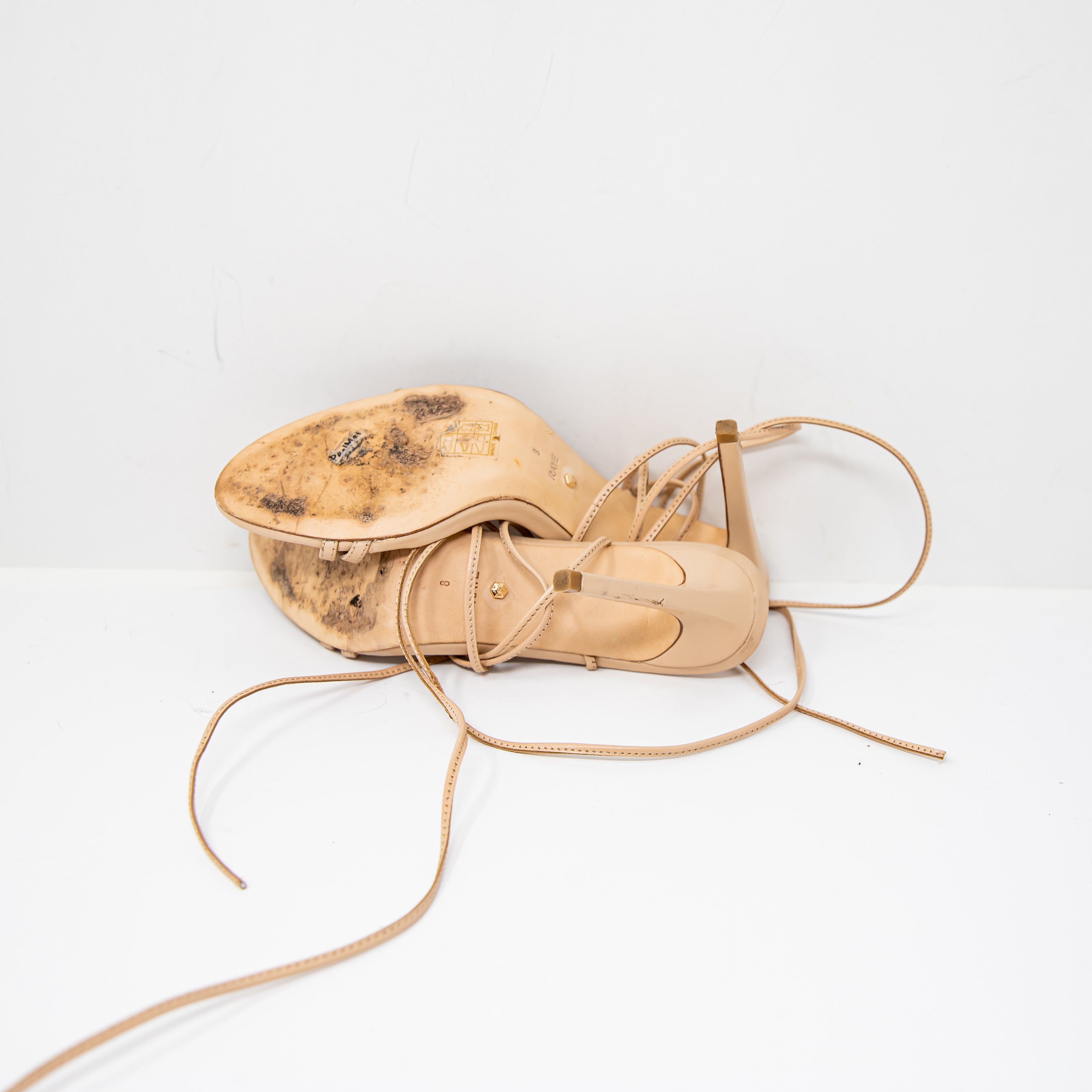 Raye Women's Genuine Leather Strappy Ankle Lace Up Stiletto High Heels Shoes 8