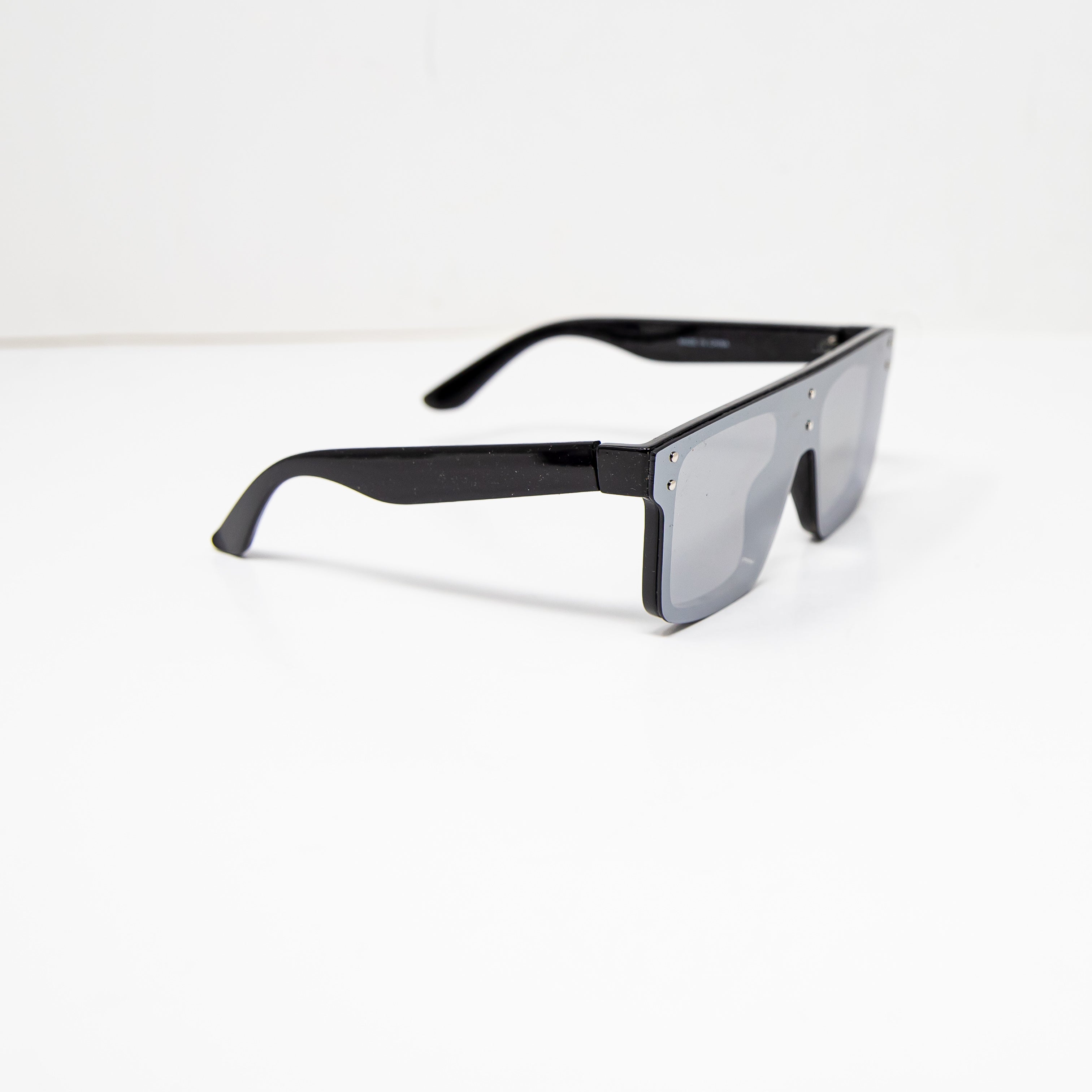 Zara Black Mirrored Reflective Square Oversized Windshield Sunglasses