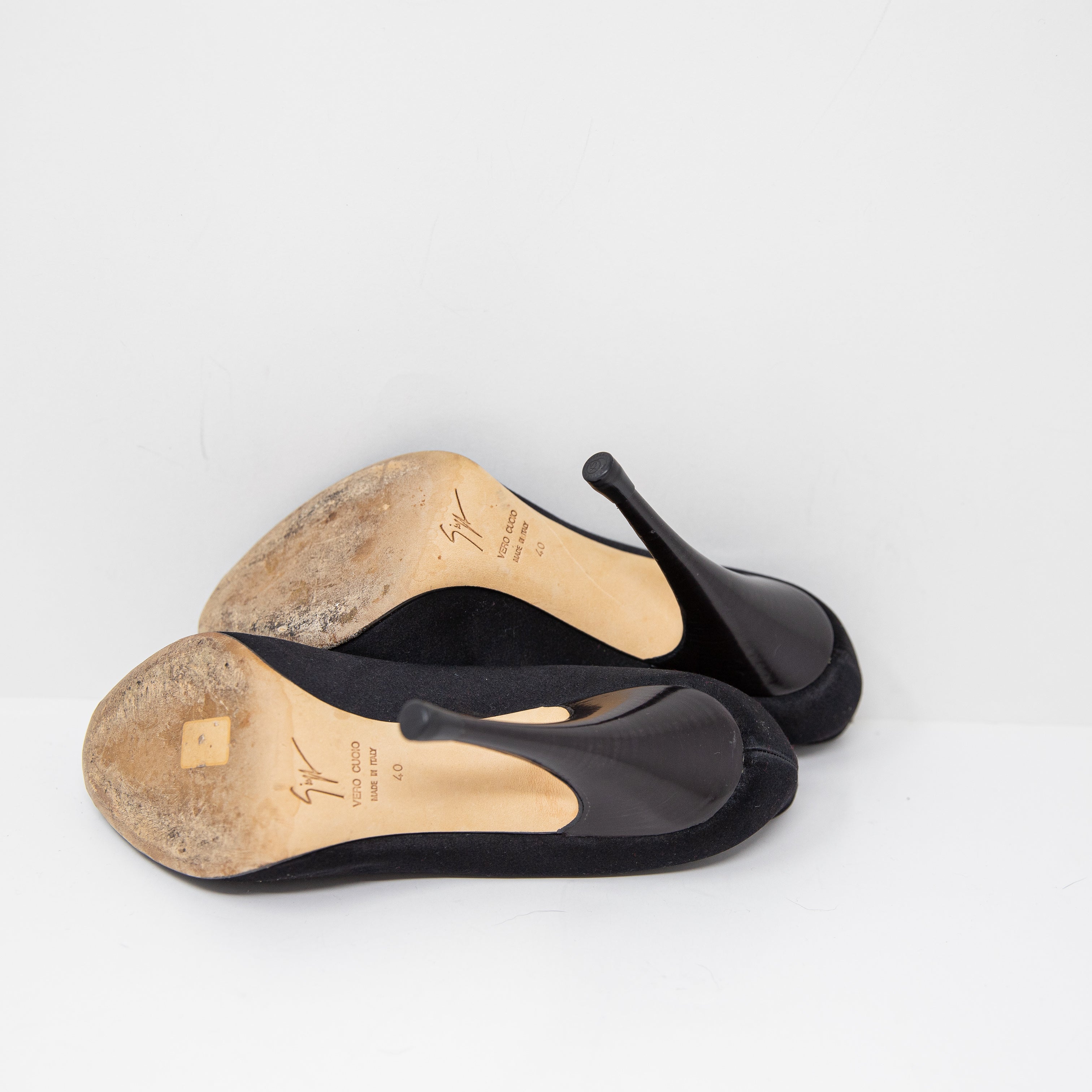 Giuseppe Zanotti Design Silk Satin Diamond Jewel Crystal Peep Toe High Heels 10