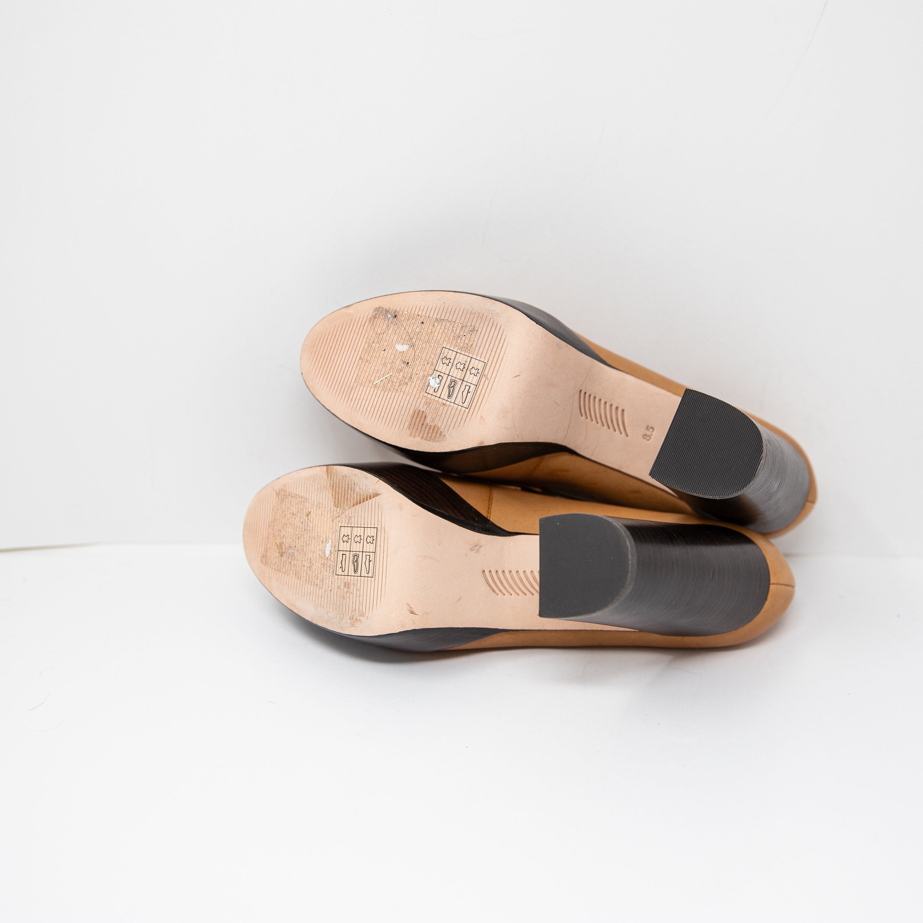 Paige Masha Genuine Leather Bit Loafer Platform Pumps Heels Shoes Brown Tan 8.5