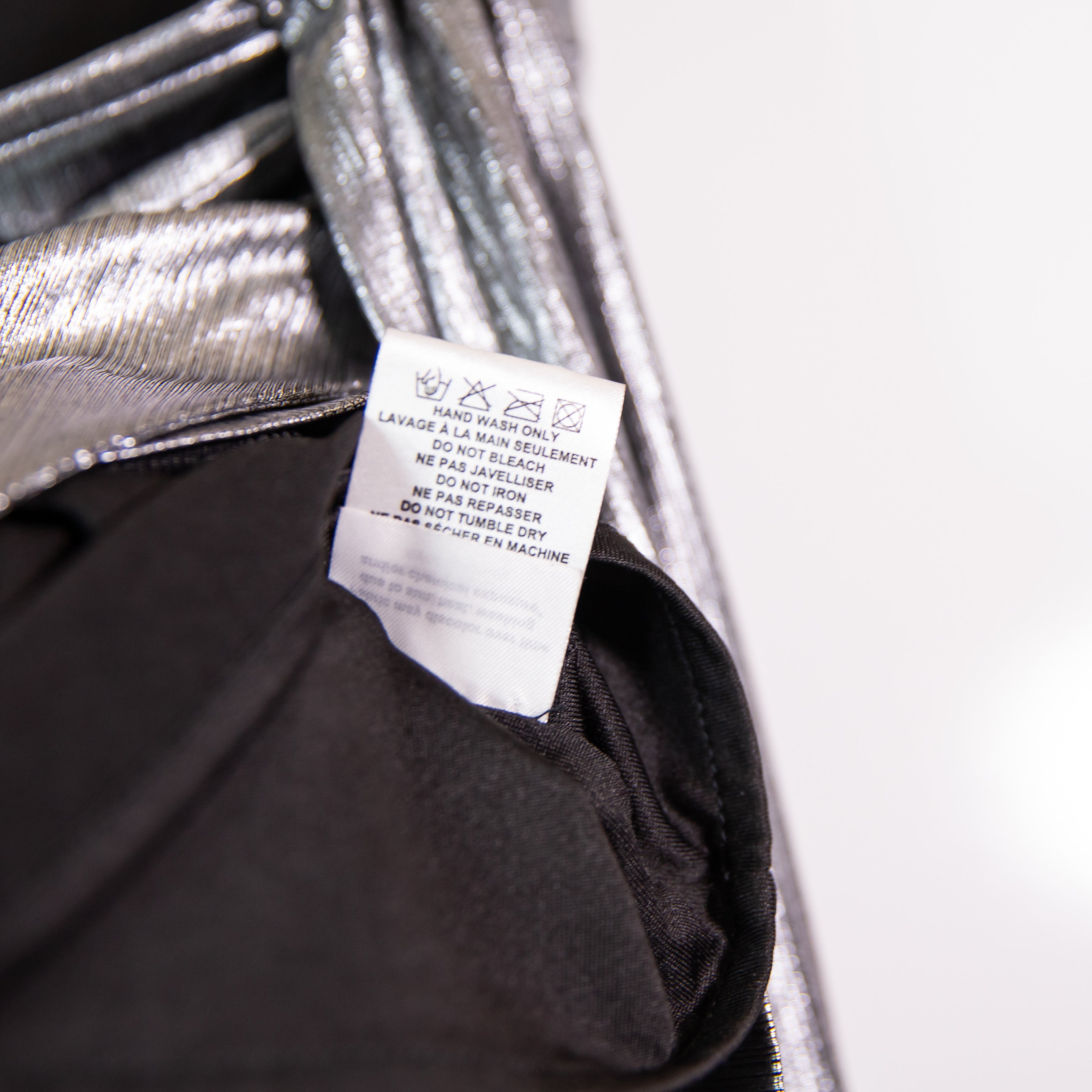 Retrofete Luna Ruched Draped Detail Mini Party Cocktail Skirt Metallic Gunmetal