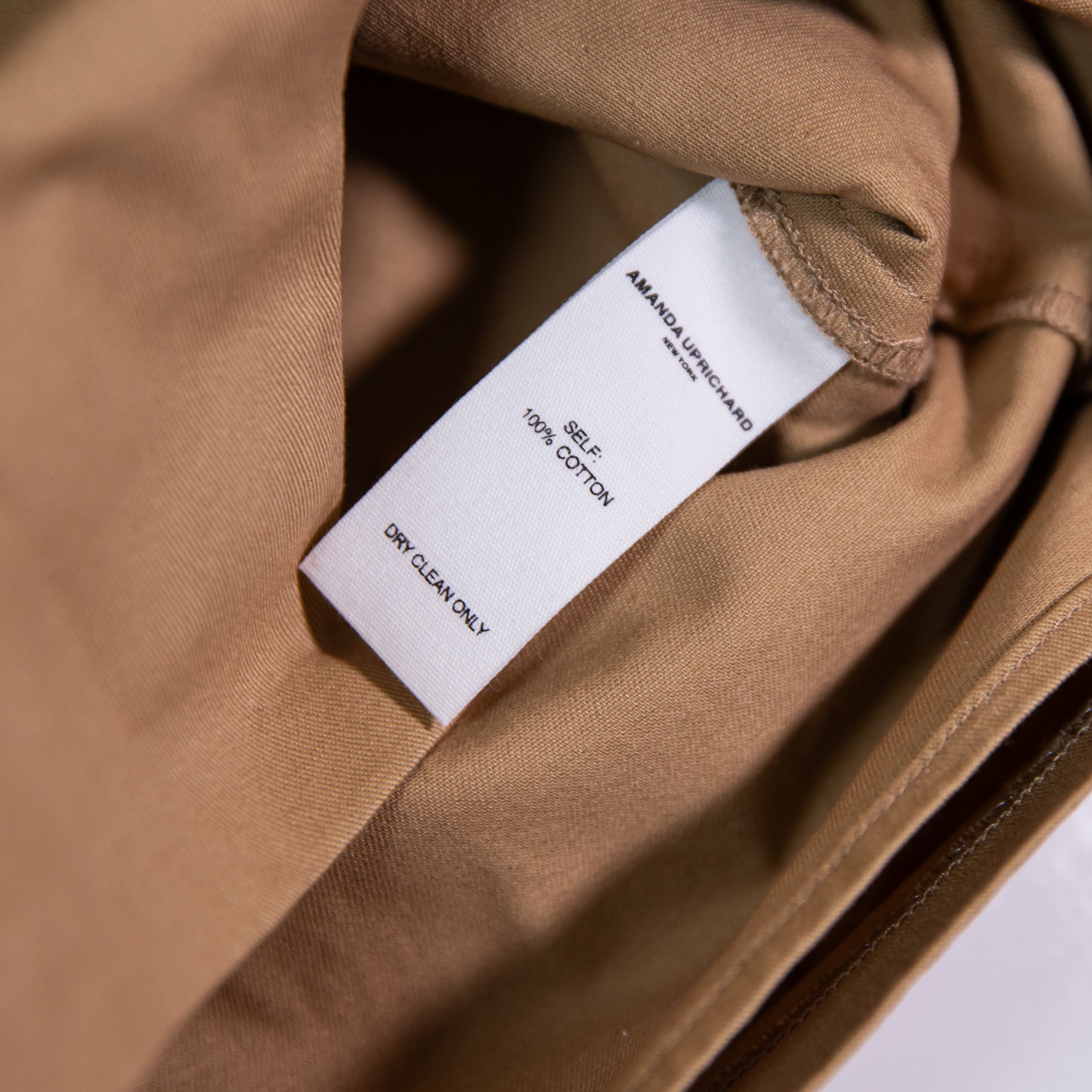 Amanda Uprichard Logan Cotton Front Pocket Slit Mini Khaki Skort Skirt Small