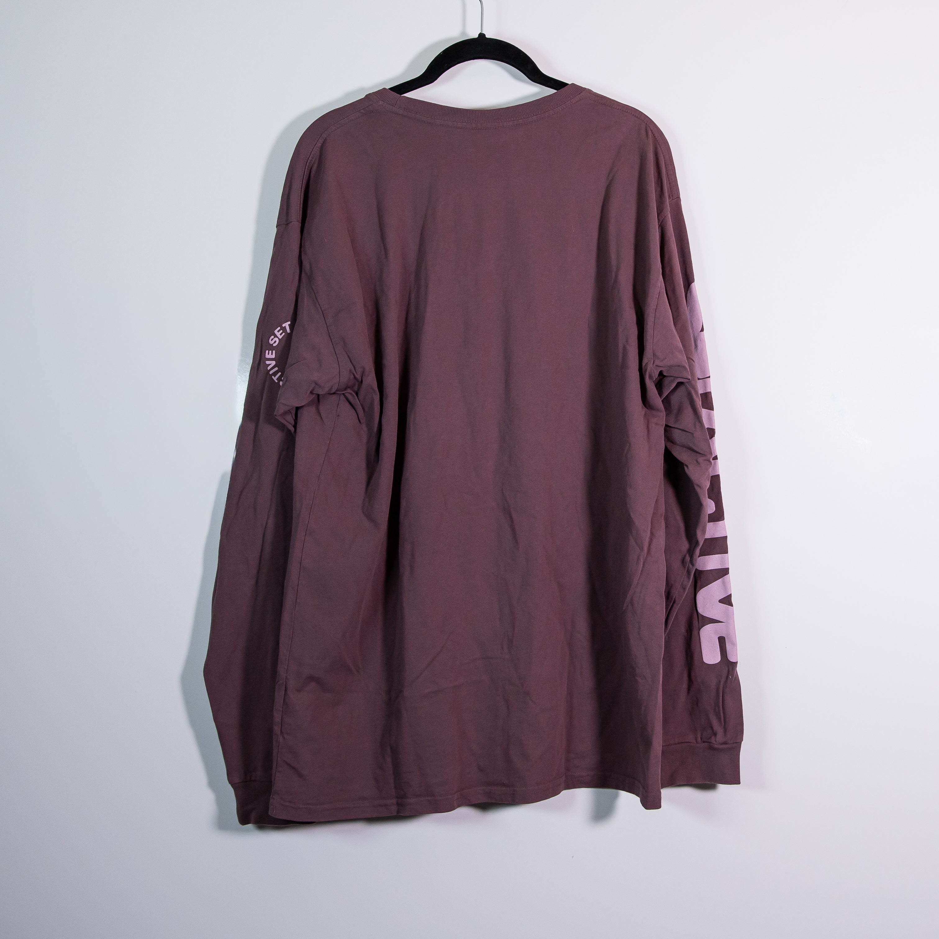 Set Active x Revolve Collab Cotton Crew Neck Long Sleeve Tee Shirt Purple OS