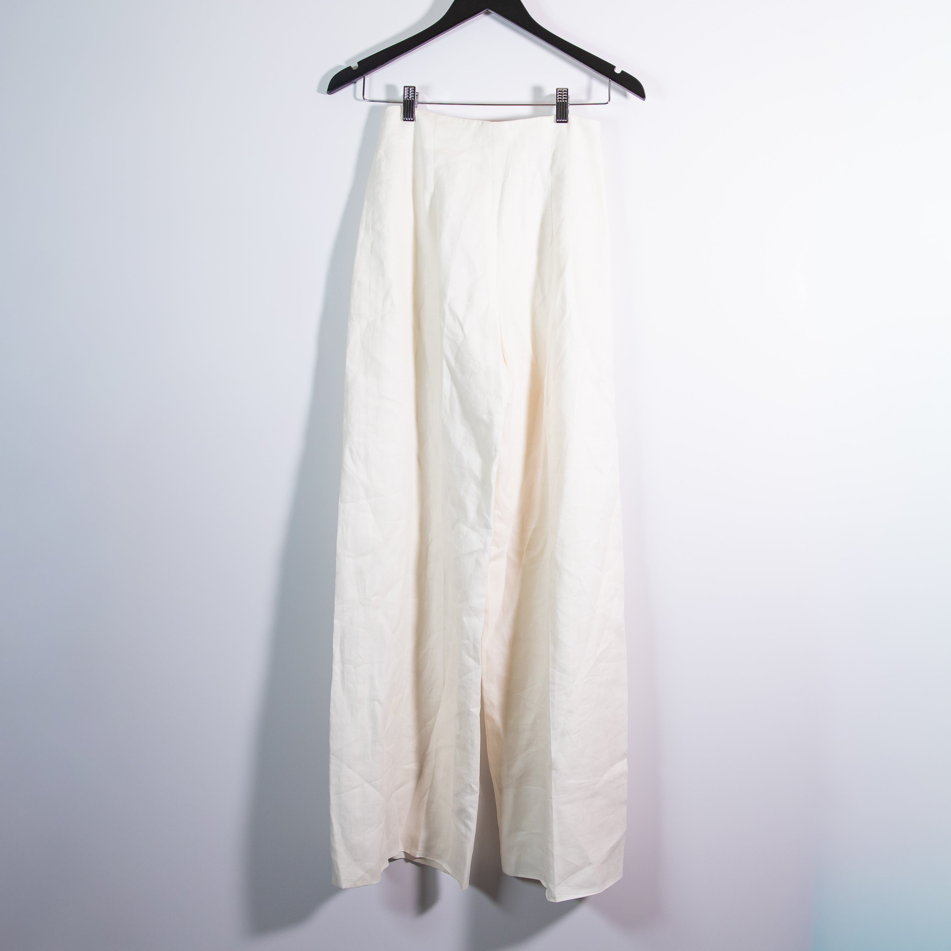 Organic John Patrick Linen Lightweight Mid Rise Straight Leg Trouser Pants Ivory