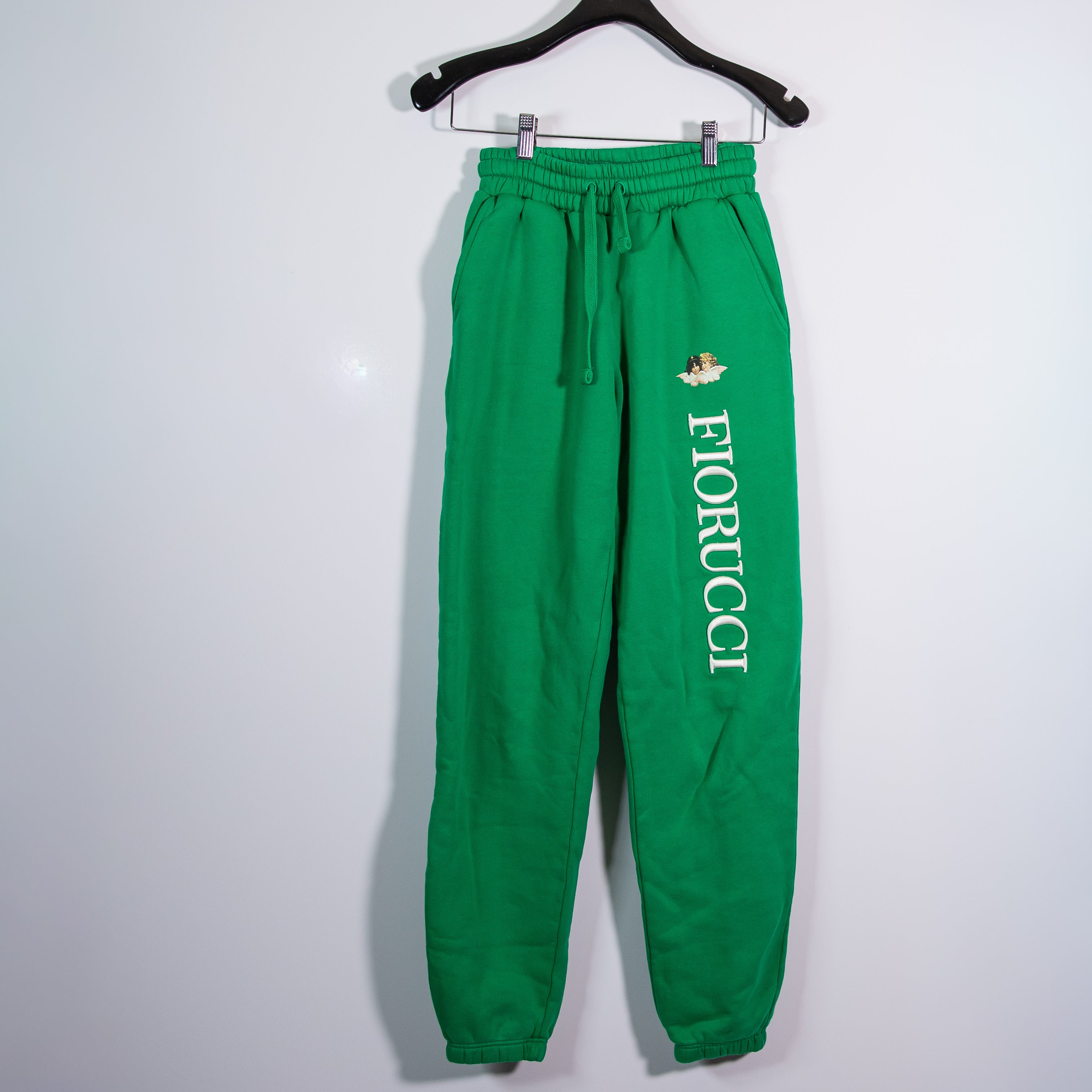 Fiorucci Embroidered Logo Angel Graphic Print Organic Cotton Track Sweatpants XS