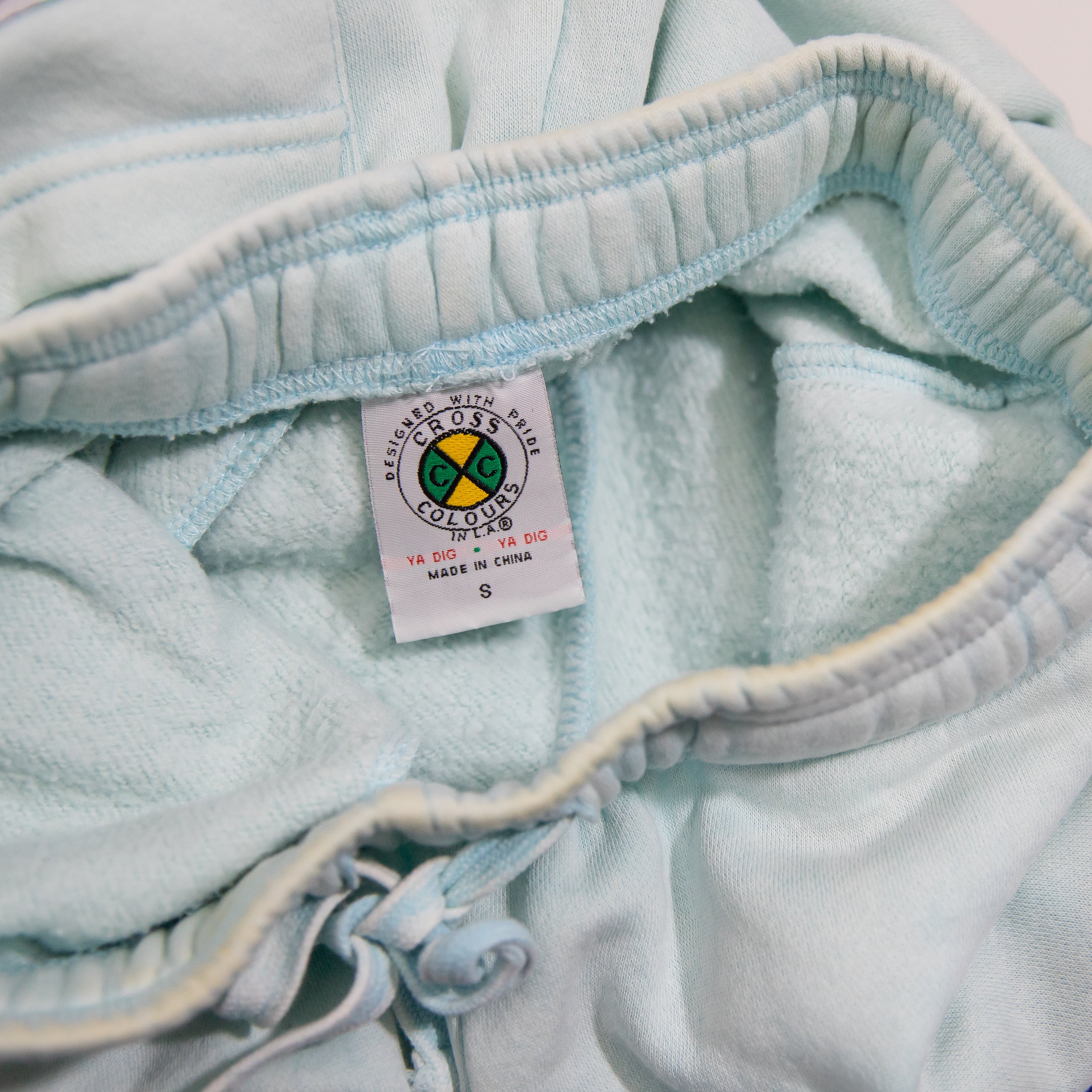 Colours World Peace Cotton Fleece Lined Pull On Joggers Sweat Pants Blue Small